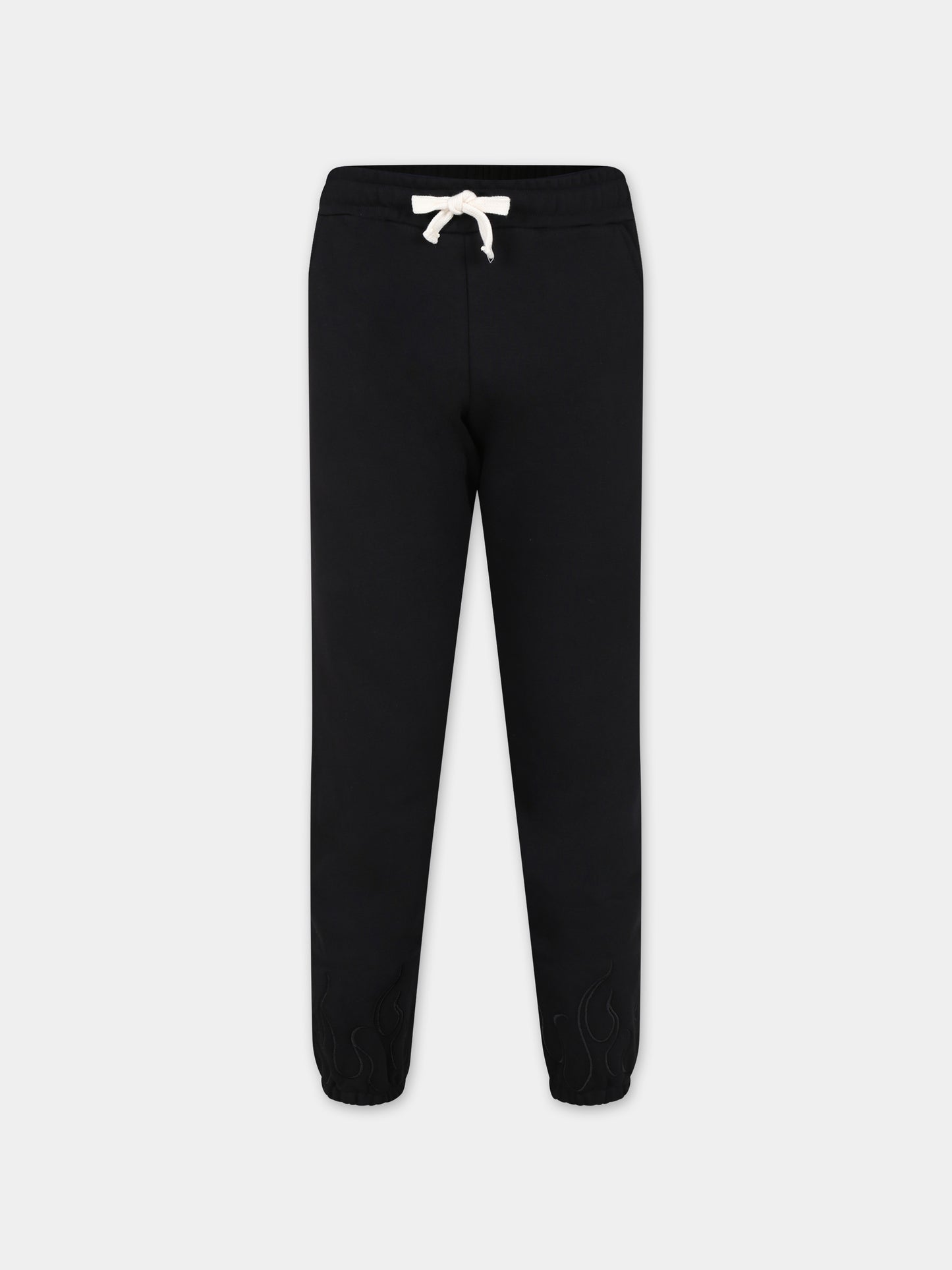 Pantaloni neri per bambino con fiamme,Vision Of Super,PFV4303J NERO