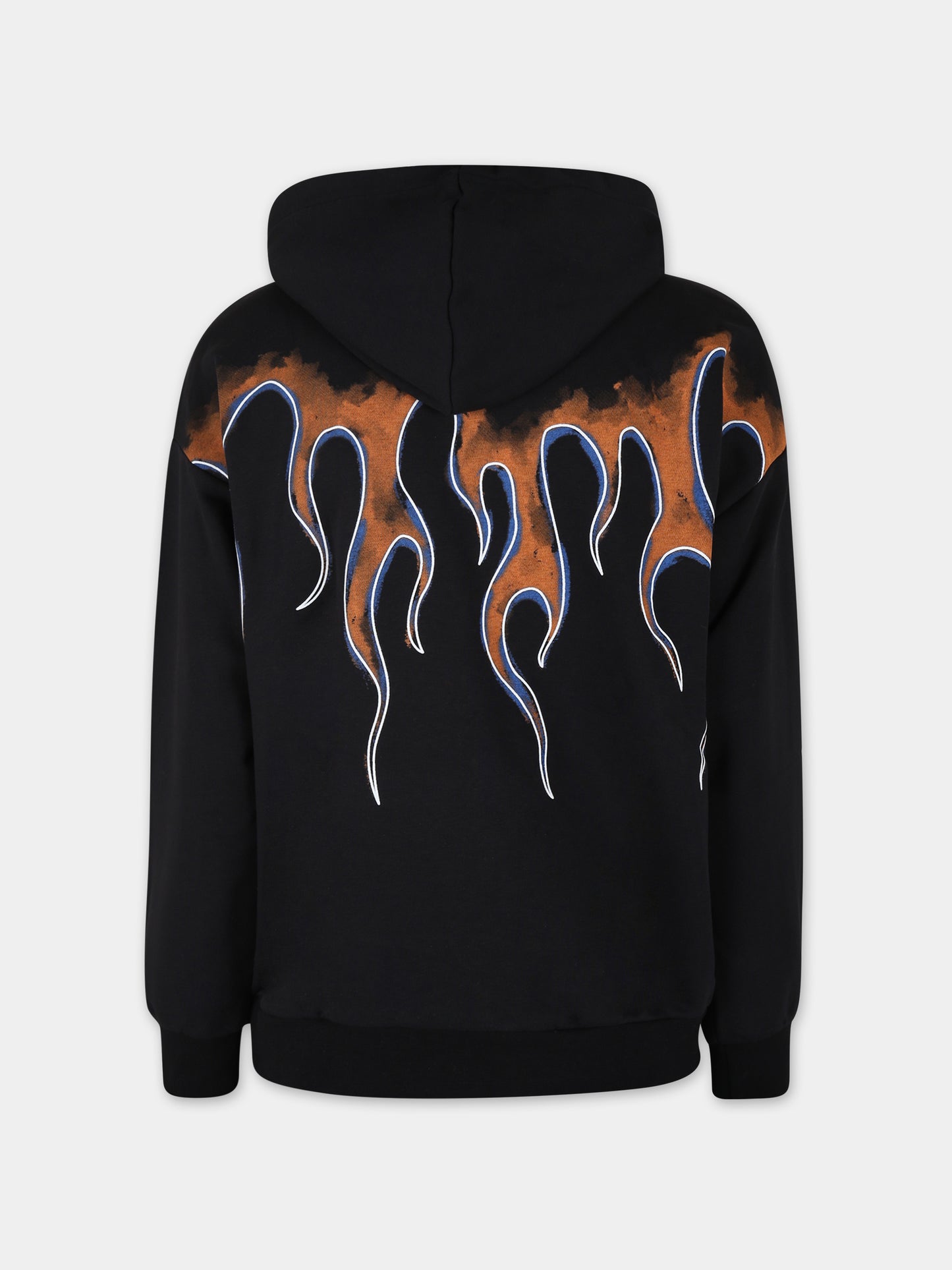 Felpa nera per bambino con fiamme,Vision Of Super,MFV4310J NERO