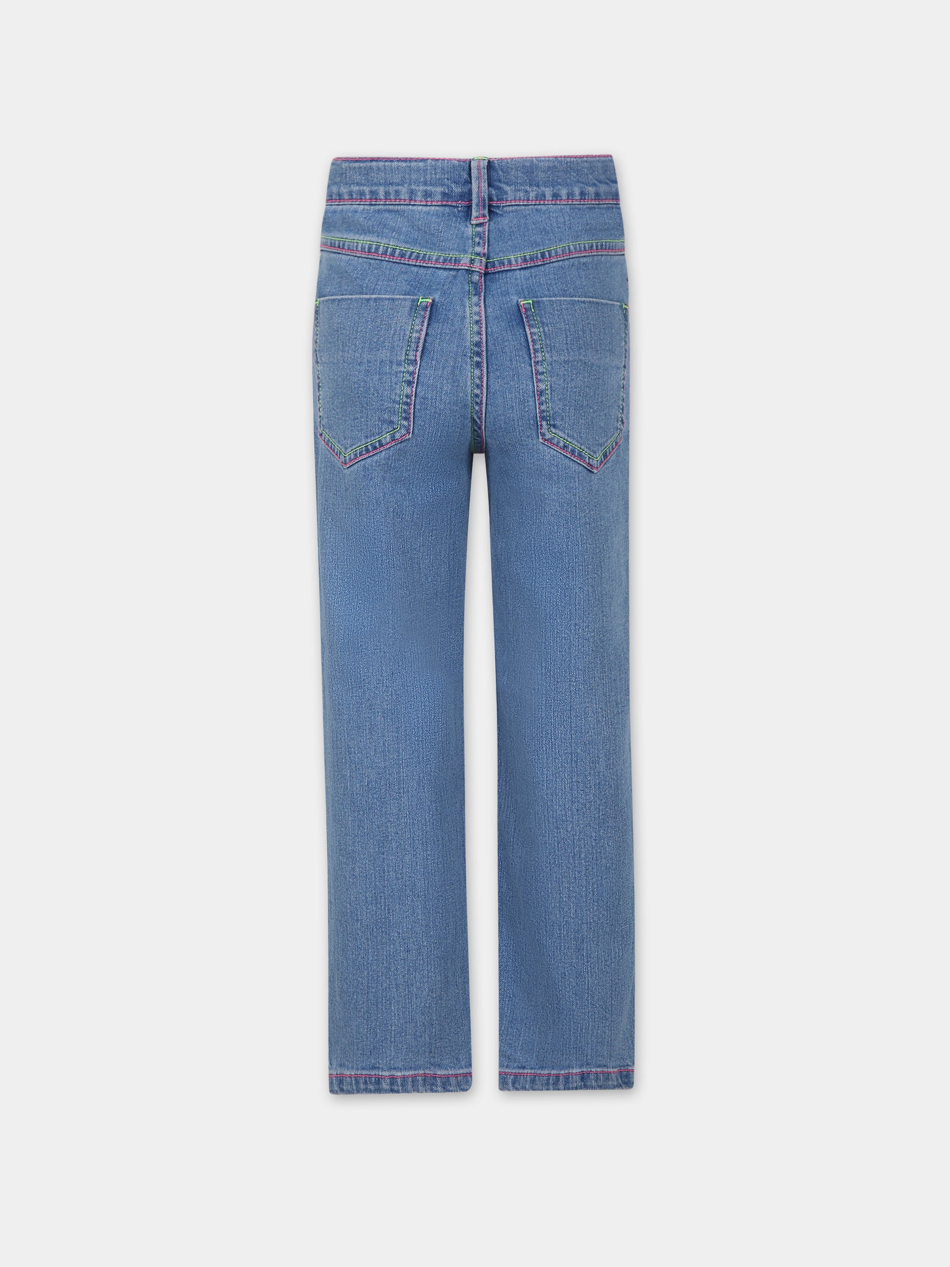 Jeans blu per bambina con superoine,Billieblush,U14693 Z10