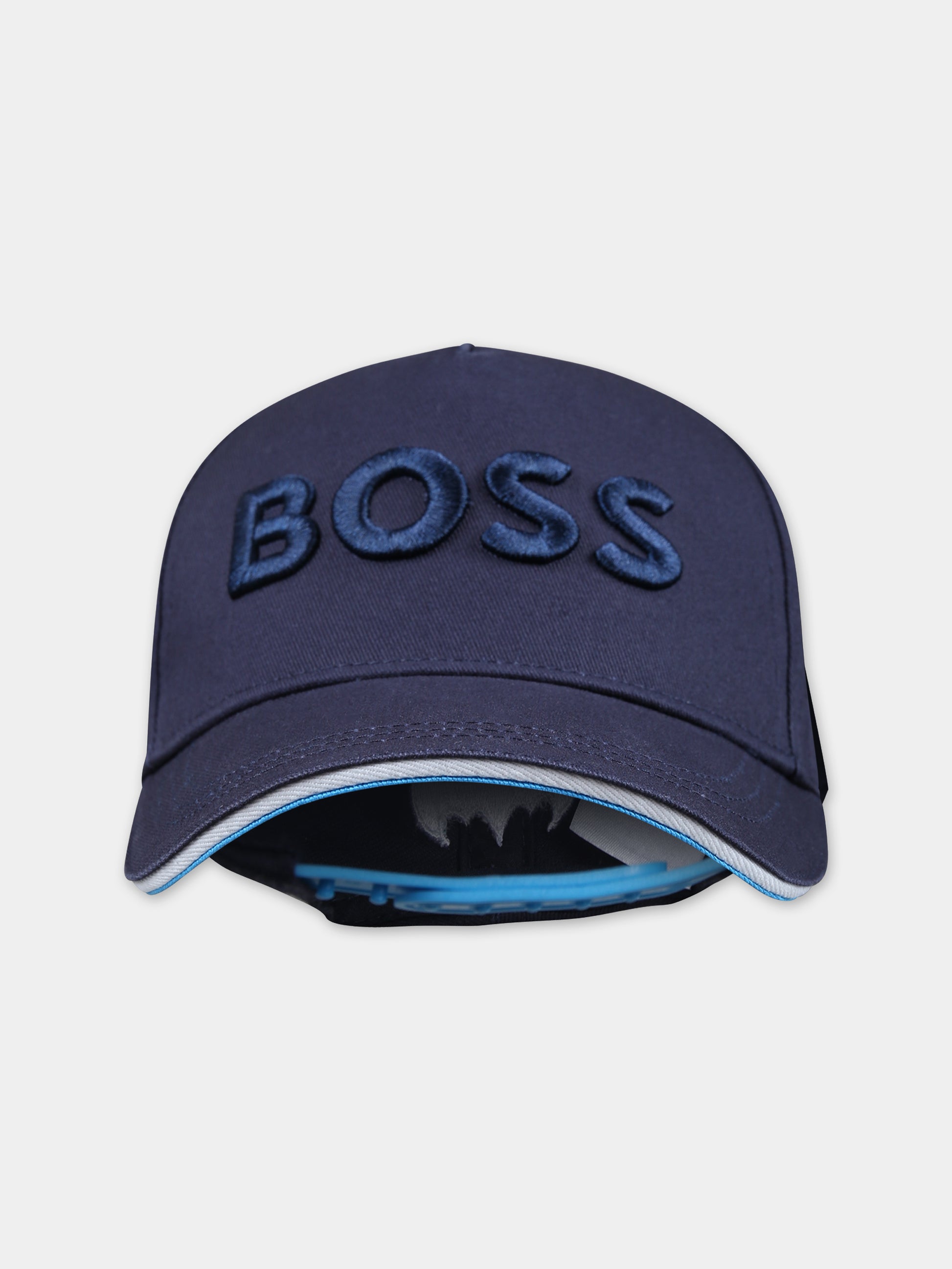 Cappello blu per bambino con logo,Boss,J50899 849