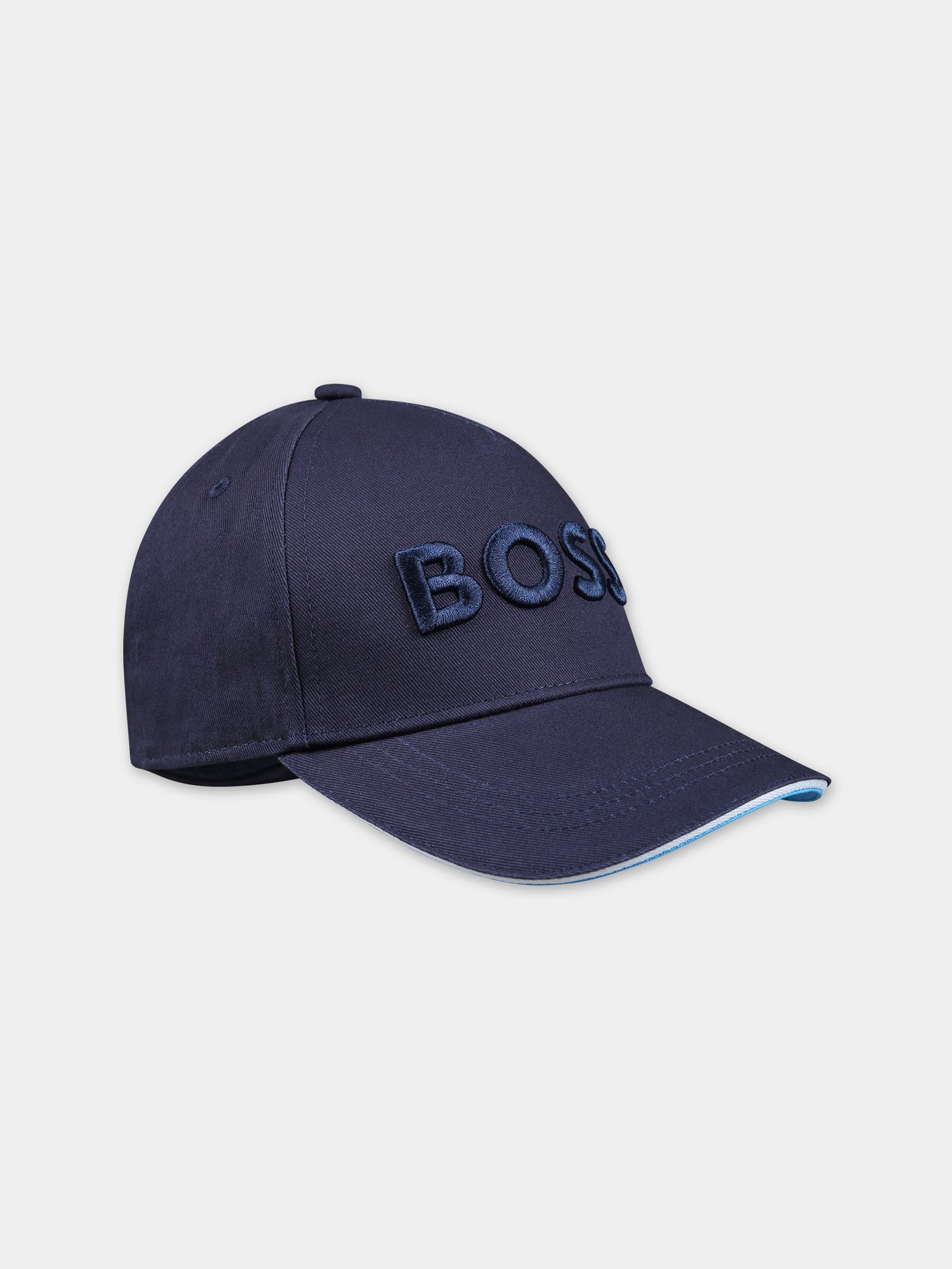Cappello blu per bambino con logo,Boss,J50899 849