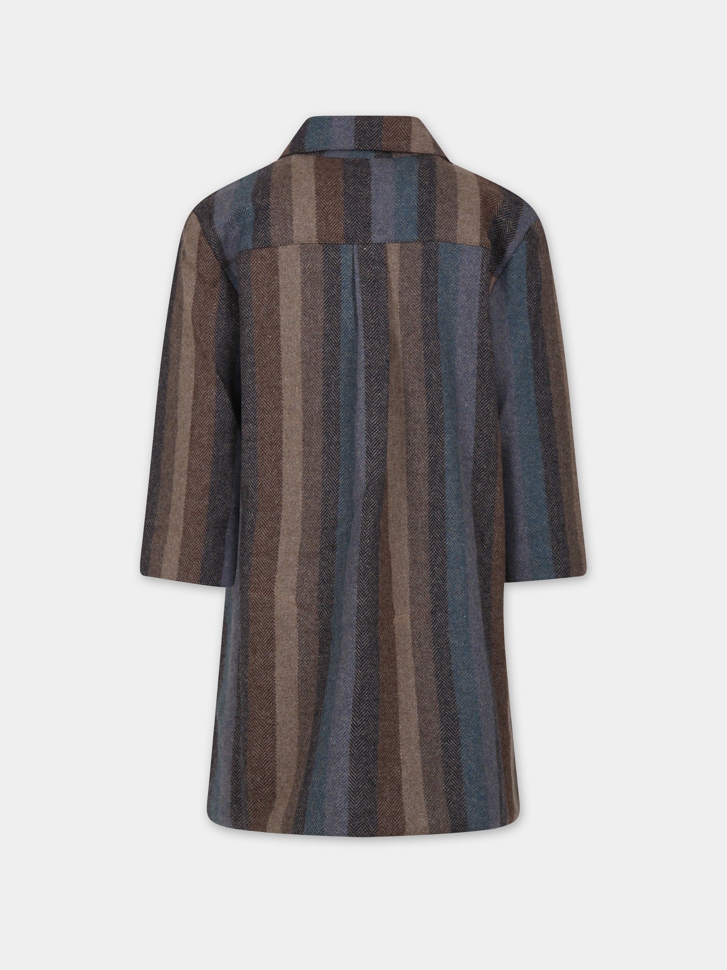 Cappotto marrone per bambino con righe,Coco Au Lait,15COCOAW231038
