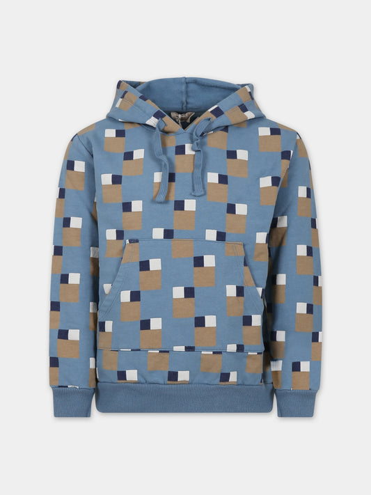 Felpa blu per bambini con stampa arte astratta,Coco Au Lait,15COCOAW231075A