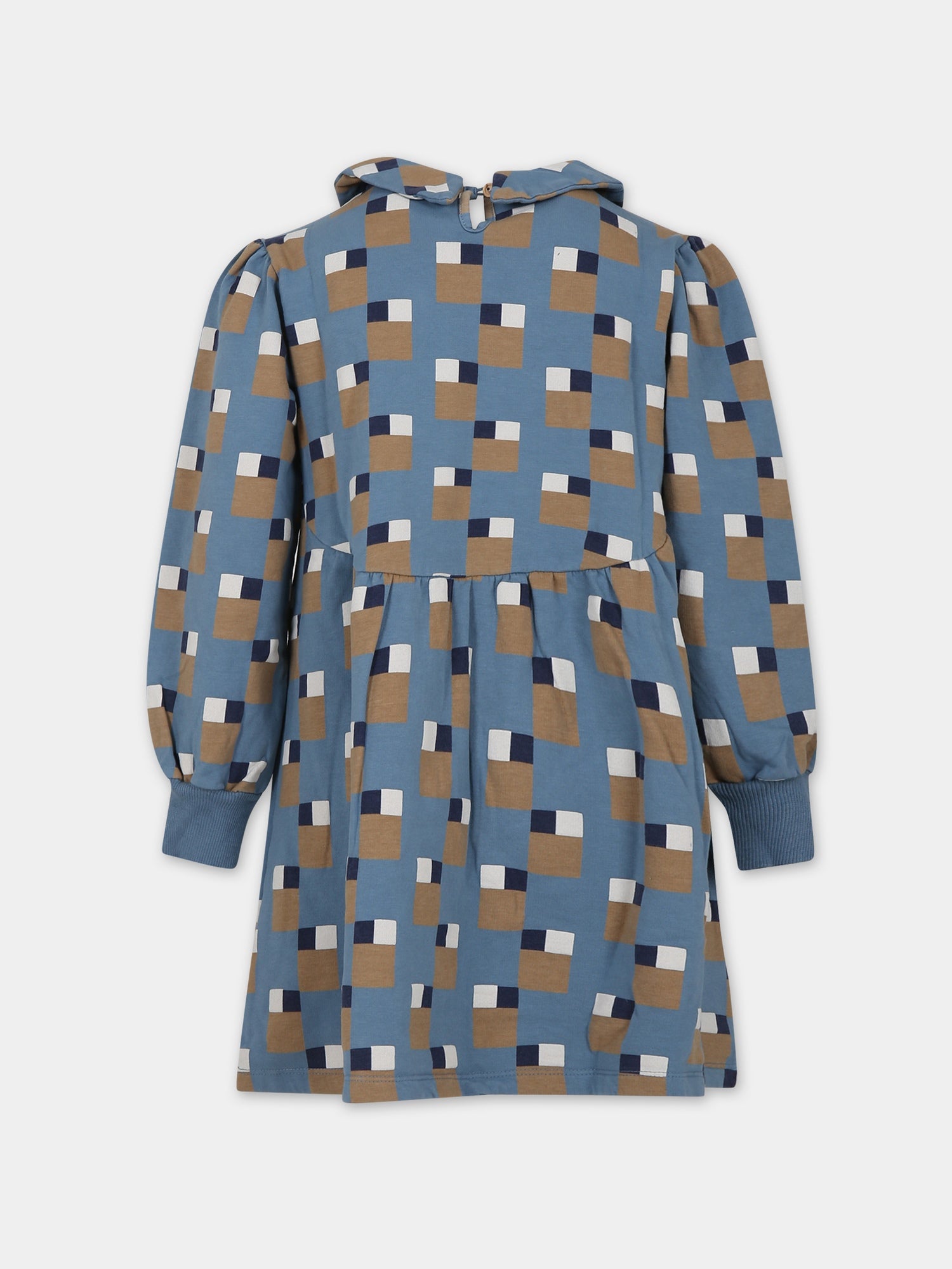 Vestito blu per bambina con stampa arte astratta,Coco Au Lait,15COCOAW231450