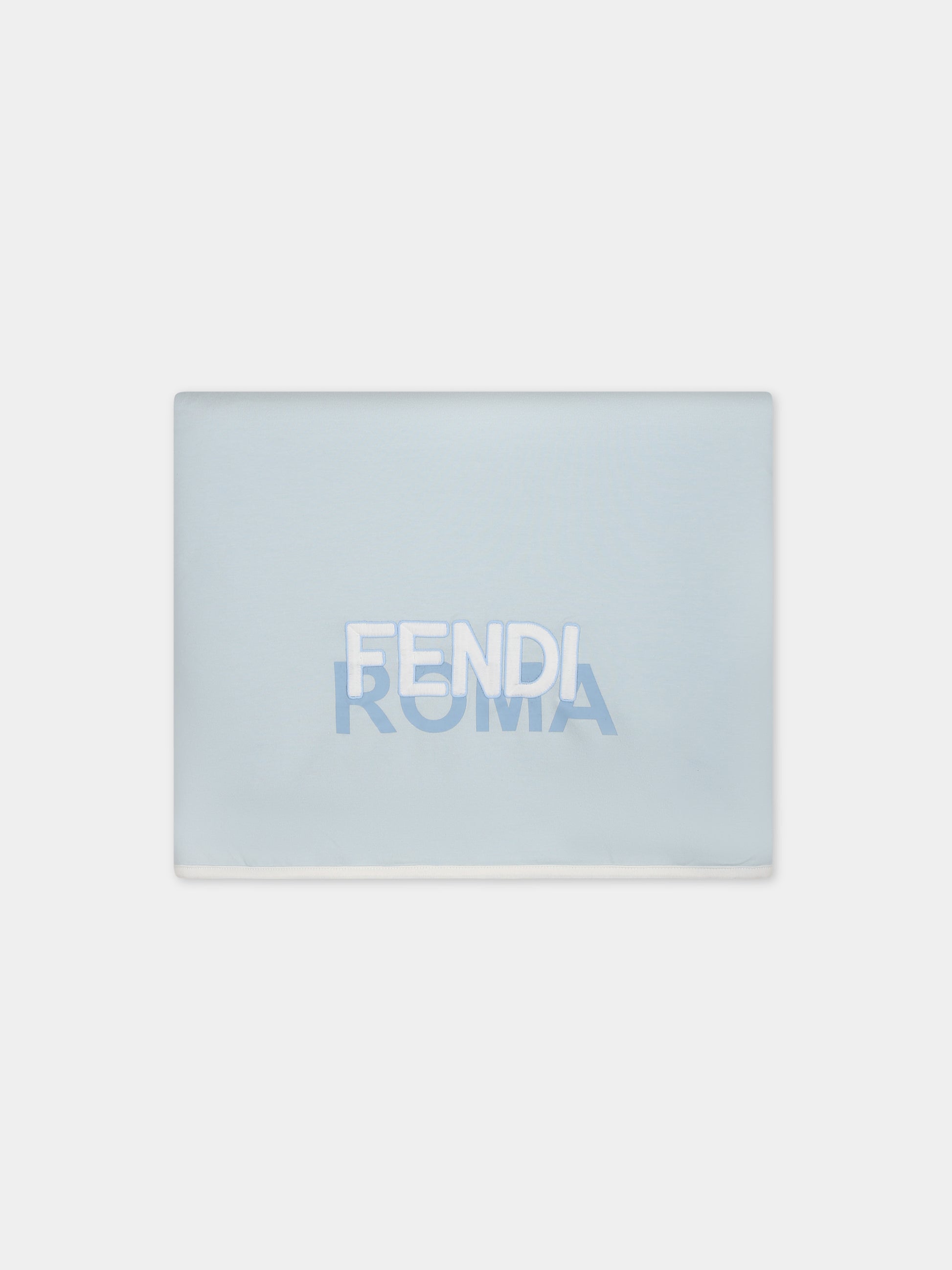 Coperta celeste con logo per neonata,Fendi Kids,BUJ255 ST8 F19J4
