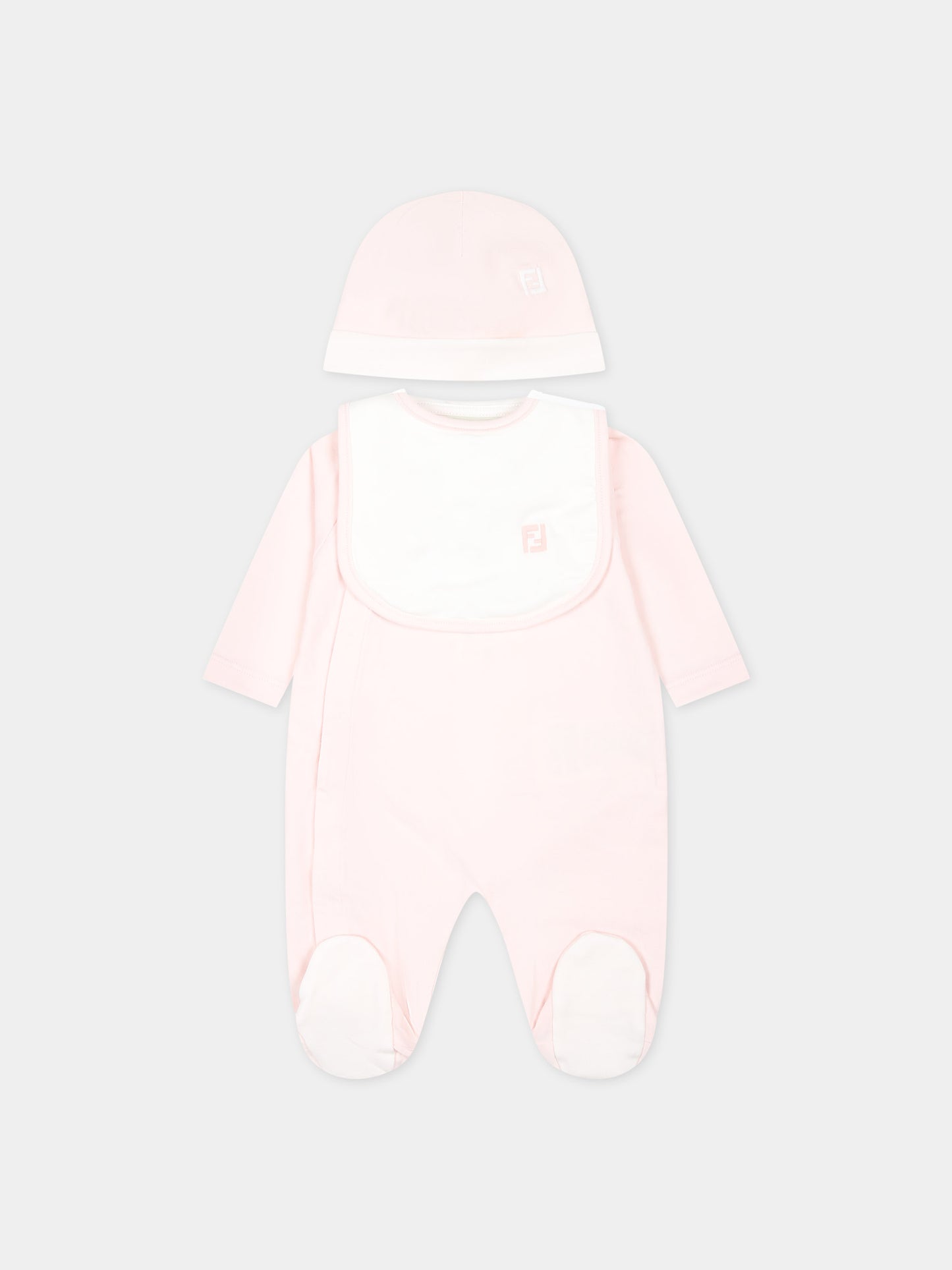 Set rosa con logo per neonata,Fendi Kids,BUK110 ST8 F0C11