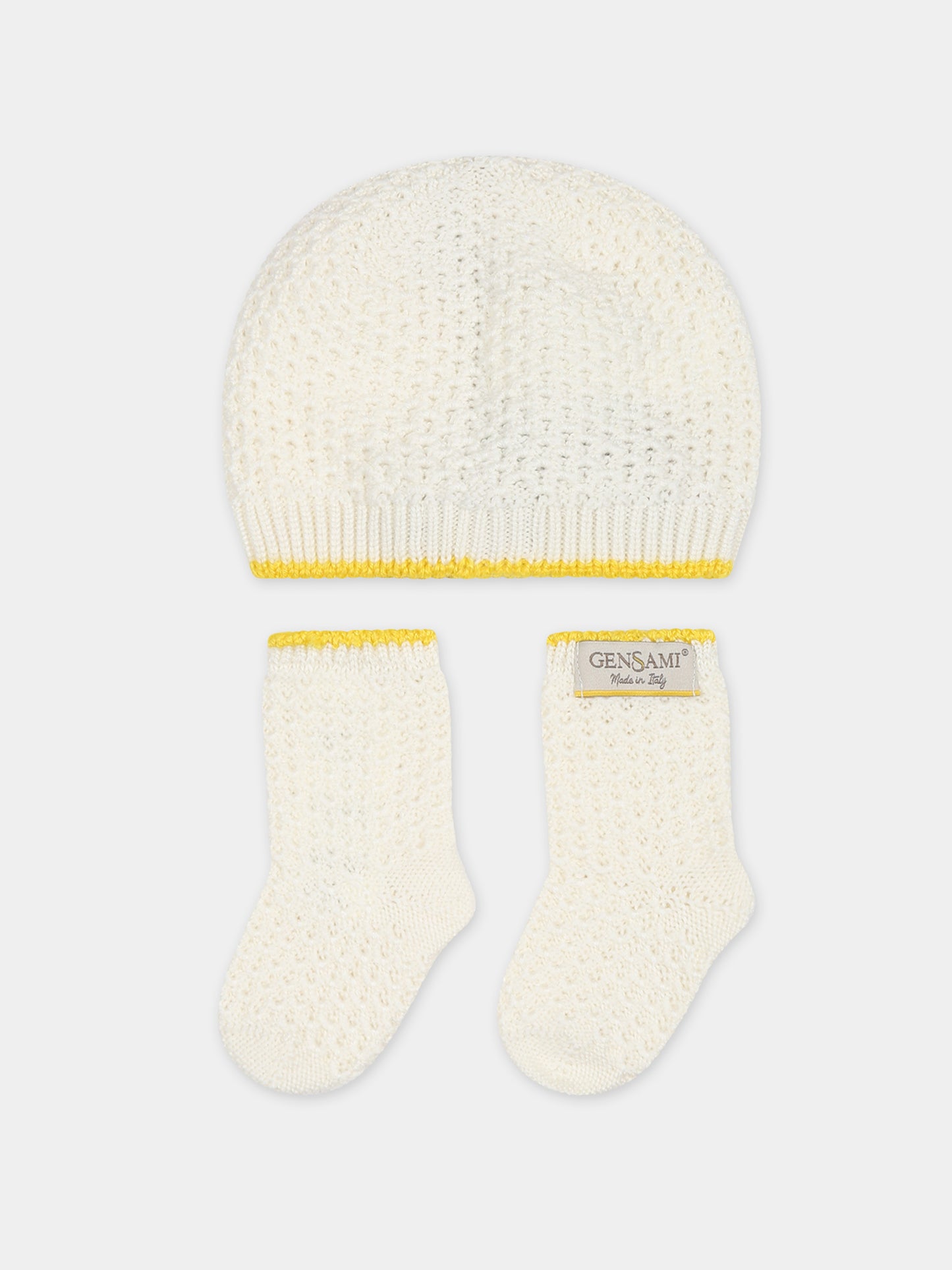 Set avorio per neonati con logo,Gensami,SET01-B-APE