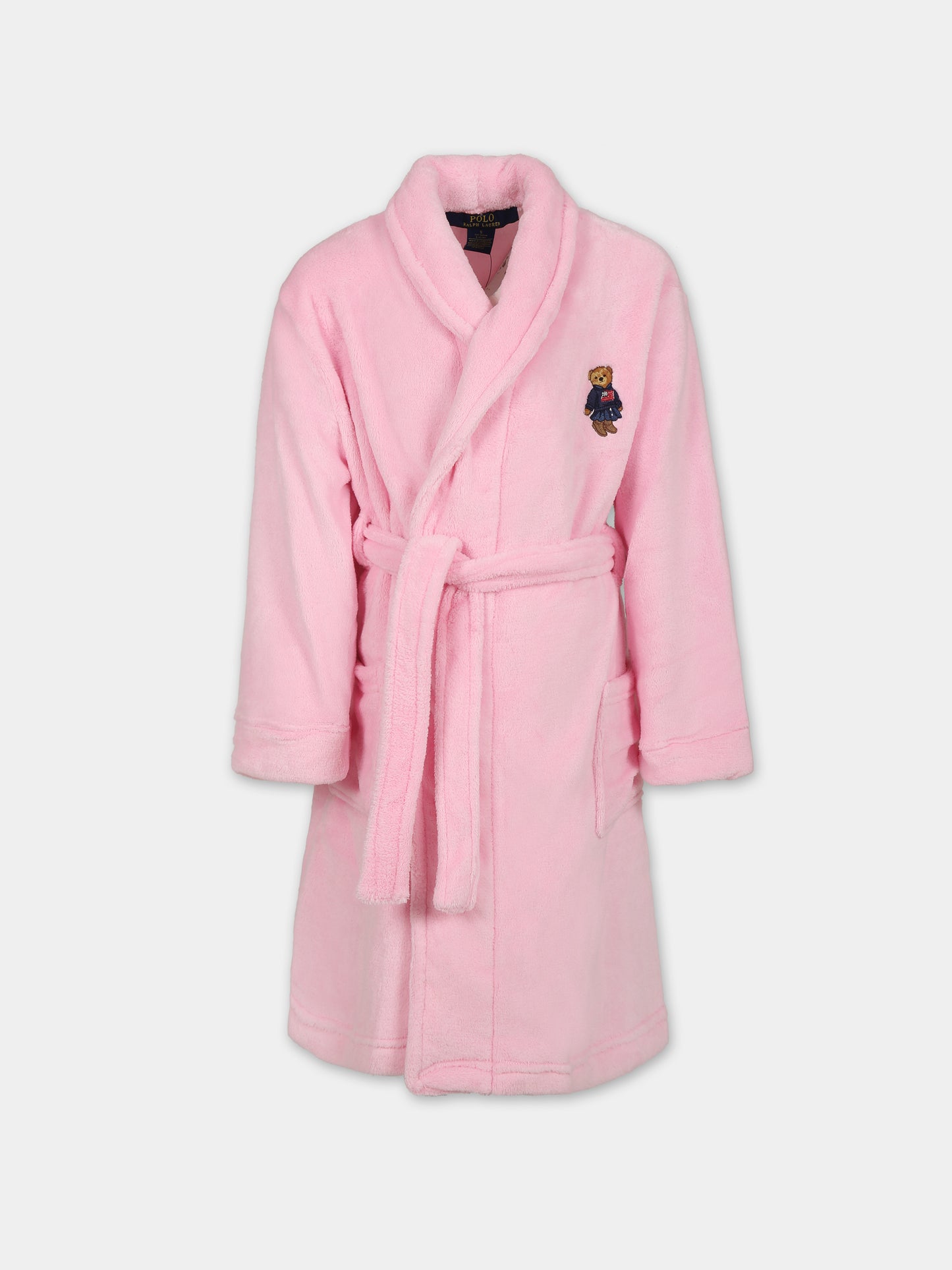 Accappatoio rosa per bambina con logo,Ralph Lauren Kids,23WMRL4P0042 ADG