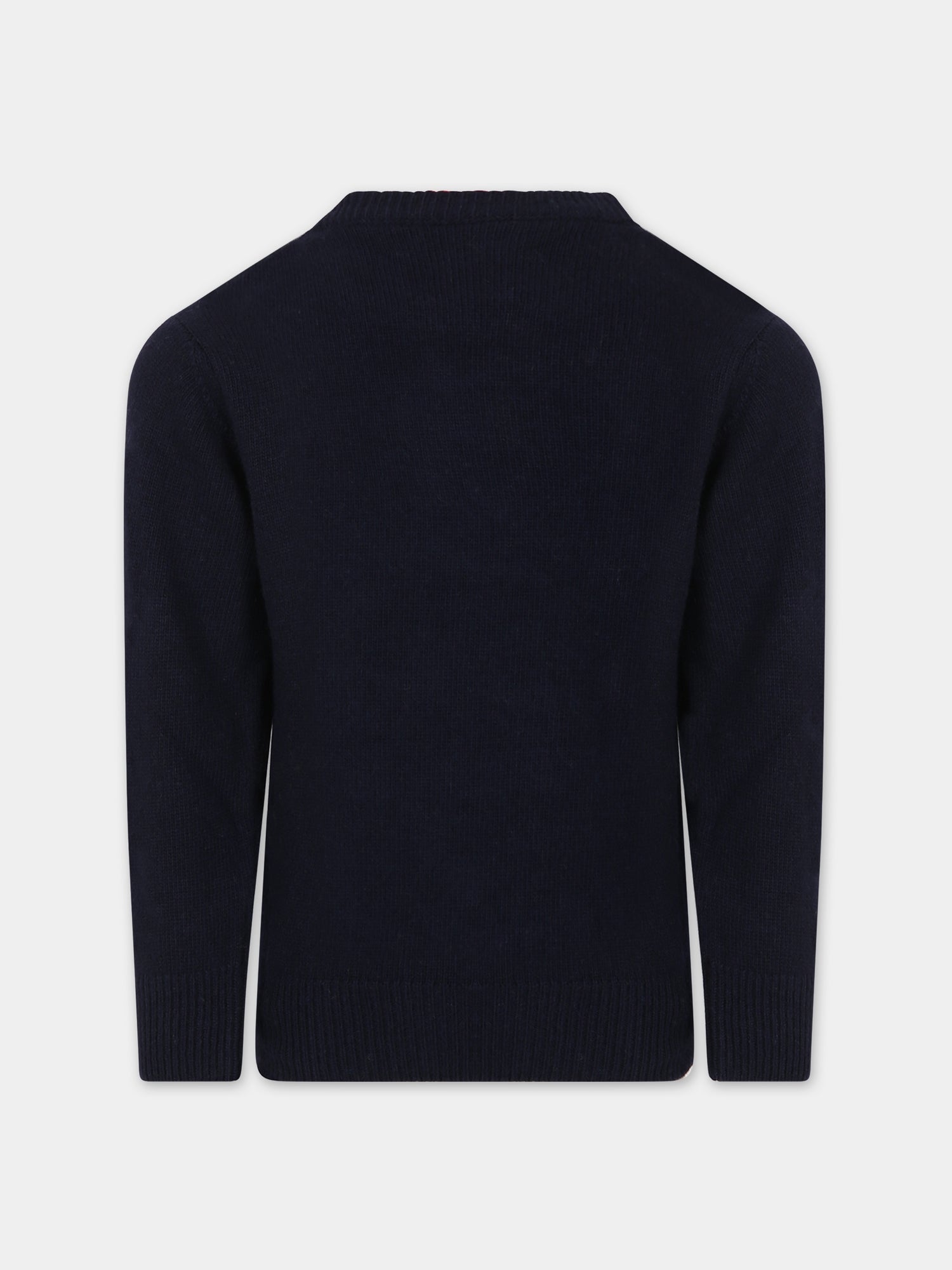 Maglione blu per bambino con Bart,Mc2 Saint Barth,DOUGLAS BART RIGHT 61 EMB