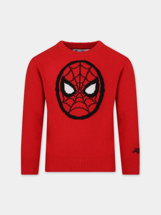 Maglione rosso per bambino con Spiderman,Mc2 Saint Barth,DOUGLAS SPIDERMAN 41