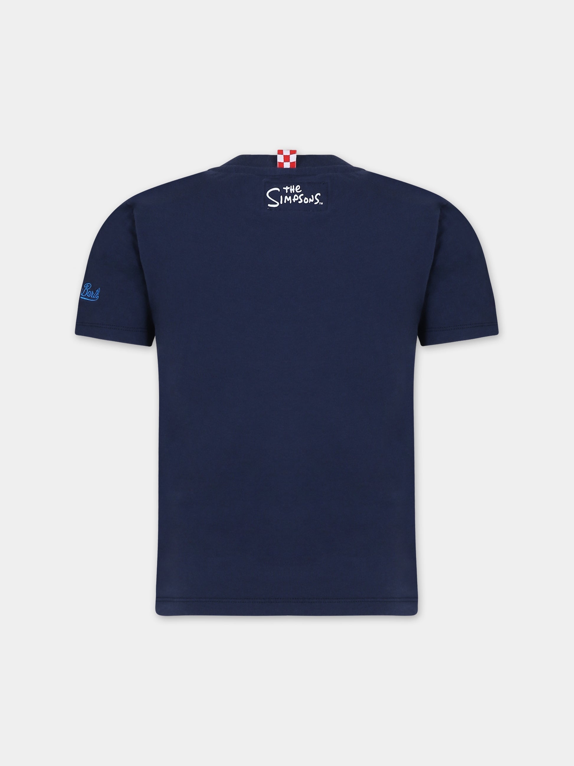 T-shirt blu per bambino con stampa Bart Simpson,Mc2 Saint Barth,CAMERON BART SKATE 61 EMB
