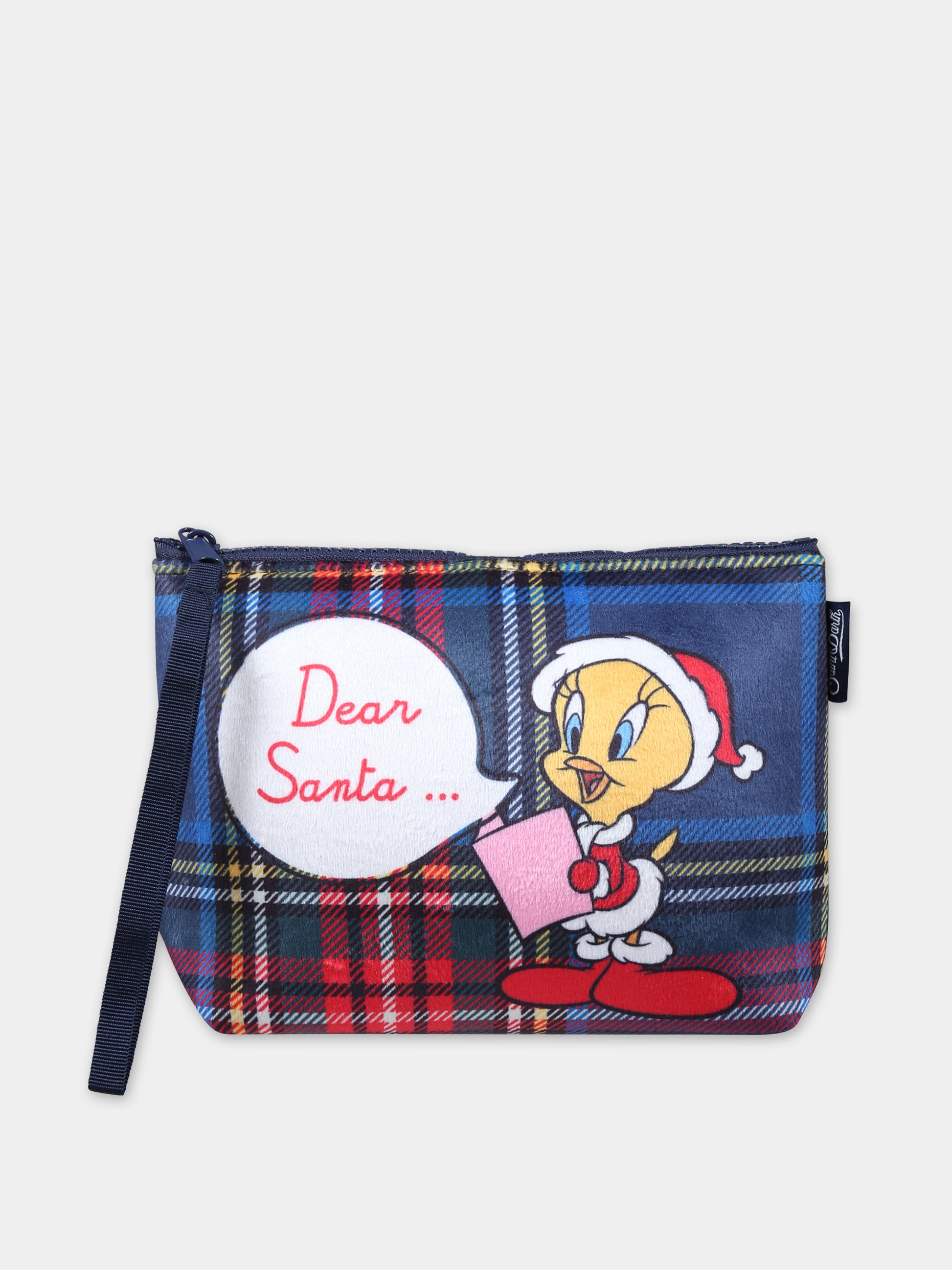 Pochette blu per bambina con stampa Titti,Mc2 Saint Barth,ALINE W TWEETY DEAR SANTA TRTN61