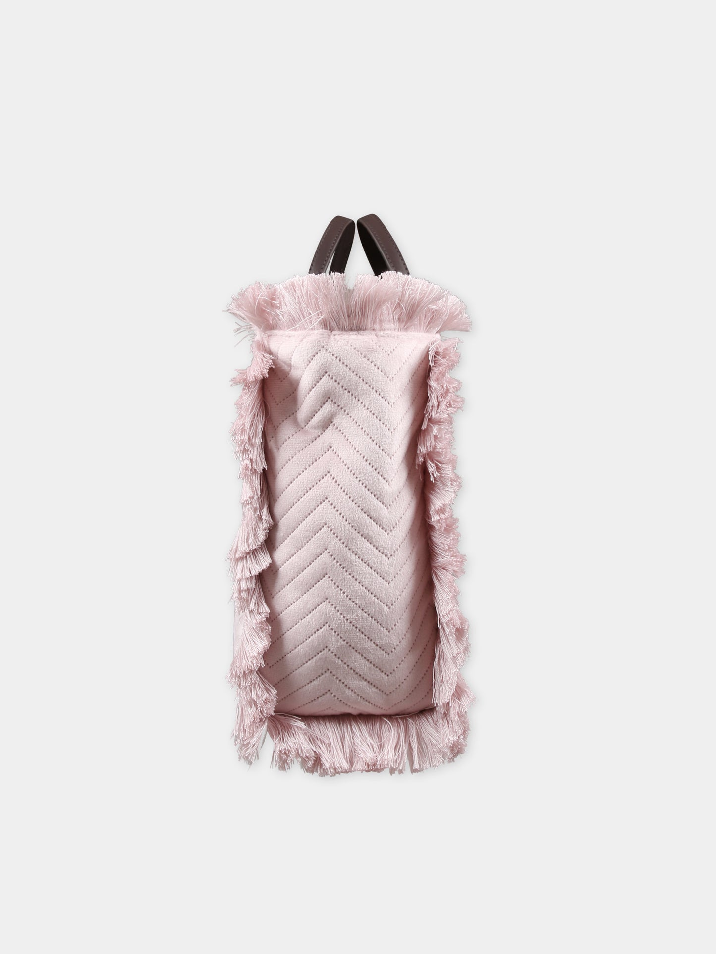 Borsa rosa per bambina con logo,Mc2 Saint Barth,COLETTE W VELVET QUILT HB 20 EMB