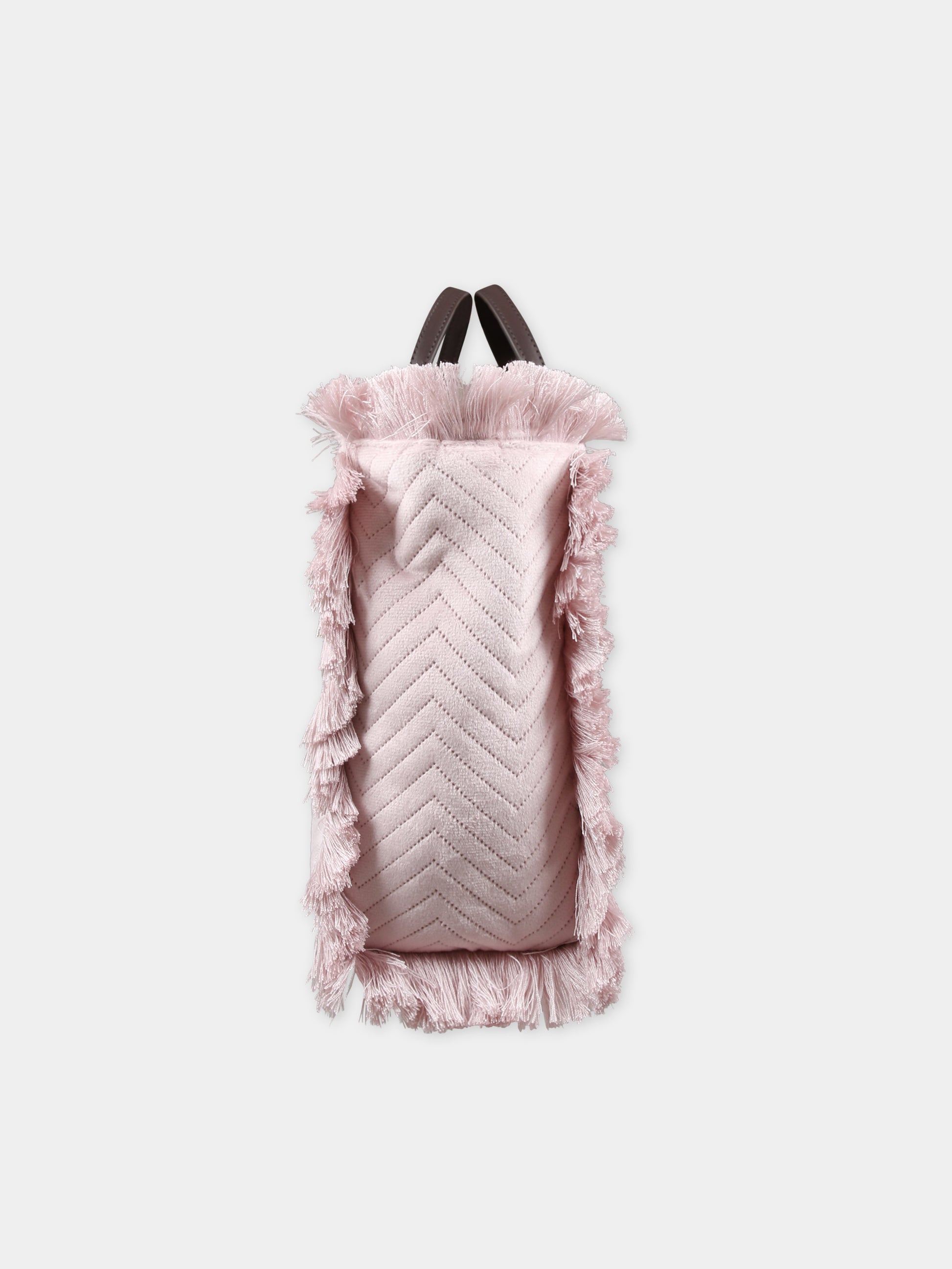 Borsa rosa per bambina con logo,Mc2 Saint Barth,COLETTE W VELVET QUILT HB 20 EMB