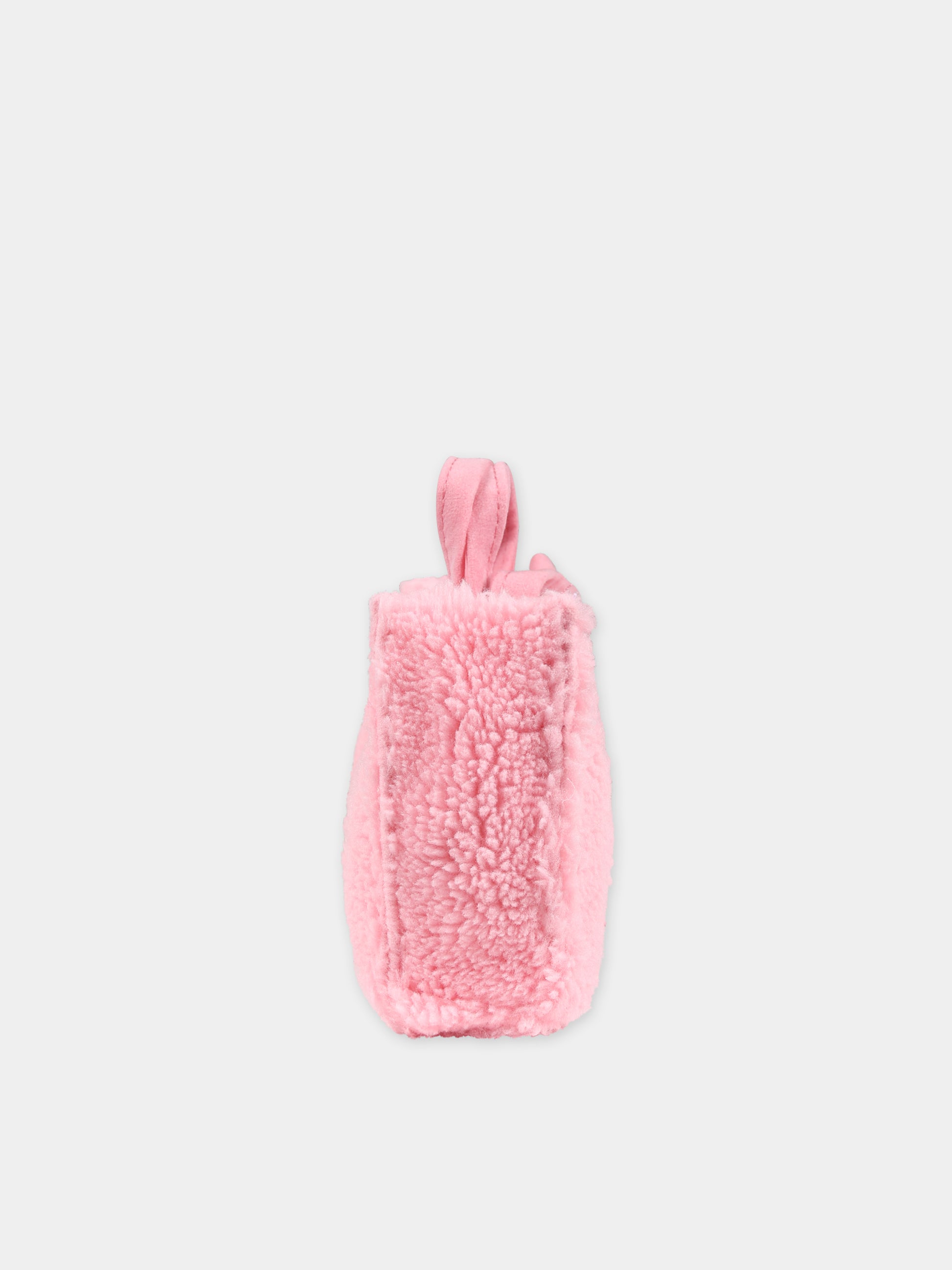 Borsa porta cellulare rosa per bambina con logo,Mc2 Saint Barth,PHONE BAG TEDDY 21 EMB