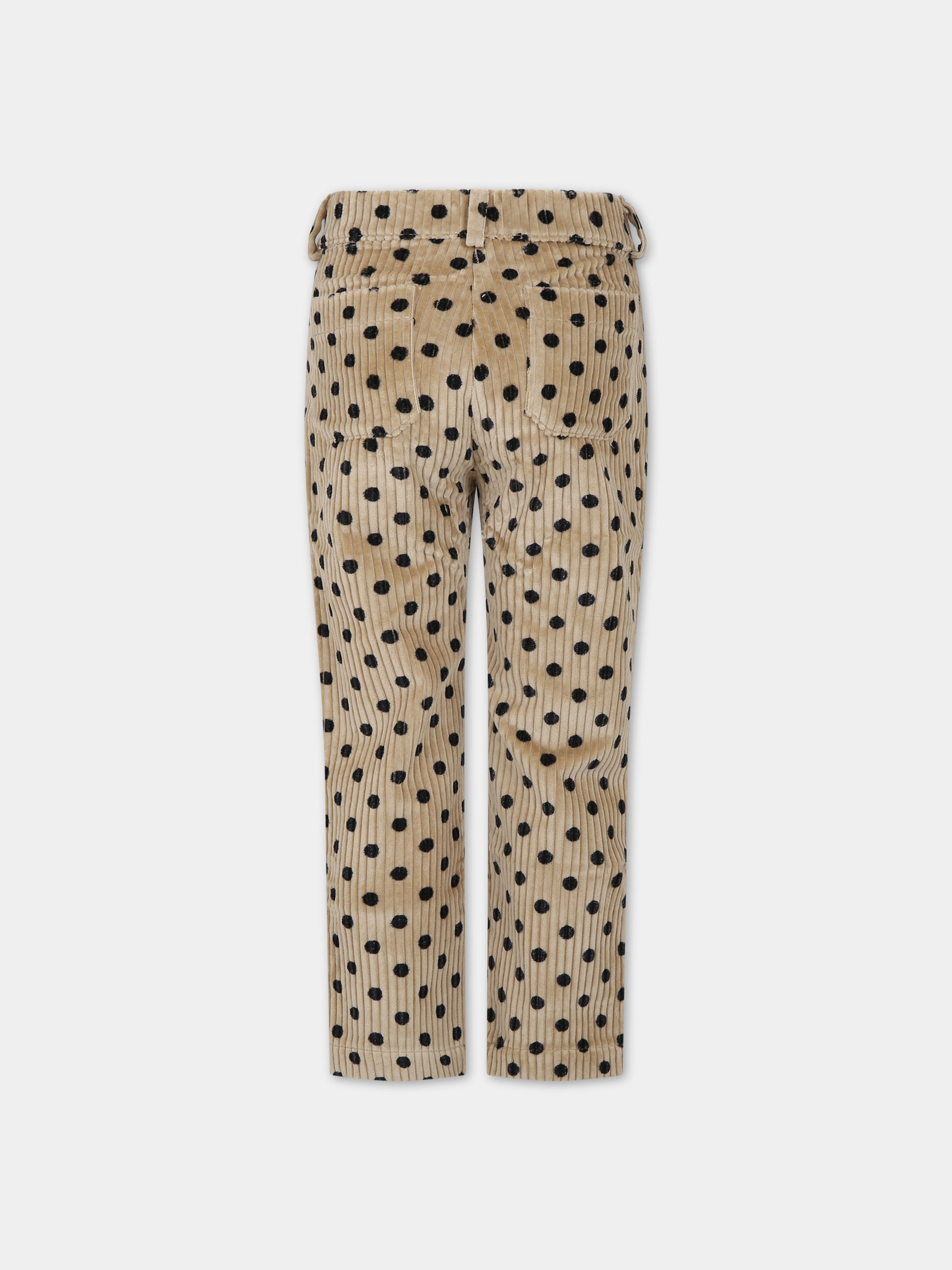 Pantaloni beige per bambina con pois,Paade Mode,234185720