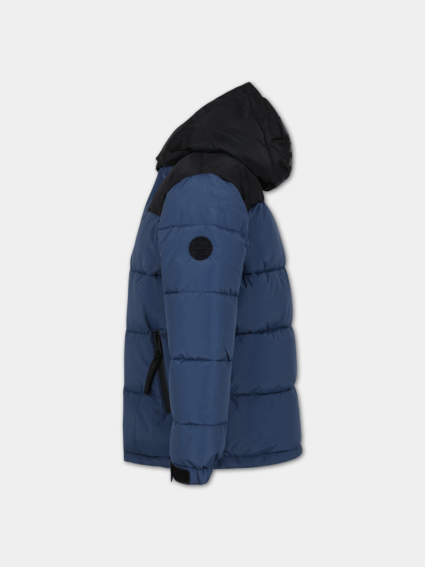 Piumino blu per bambino con logo,North Sails,701912 000 C001