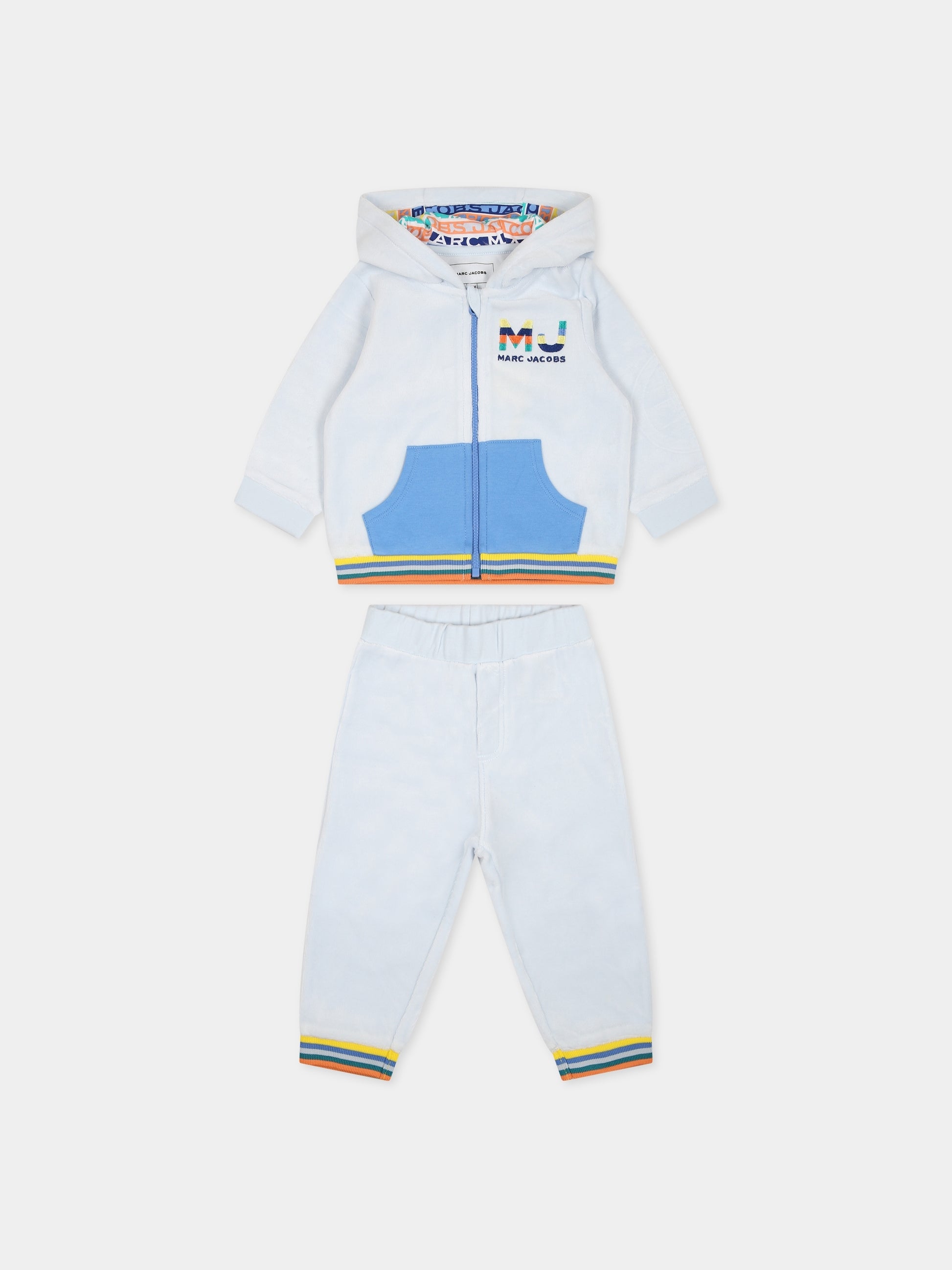 Completo celeste per neonato con logo,Little Marc Jacobs,W98160 791