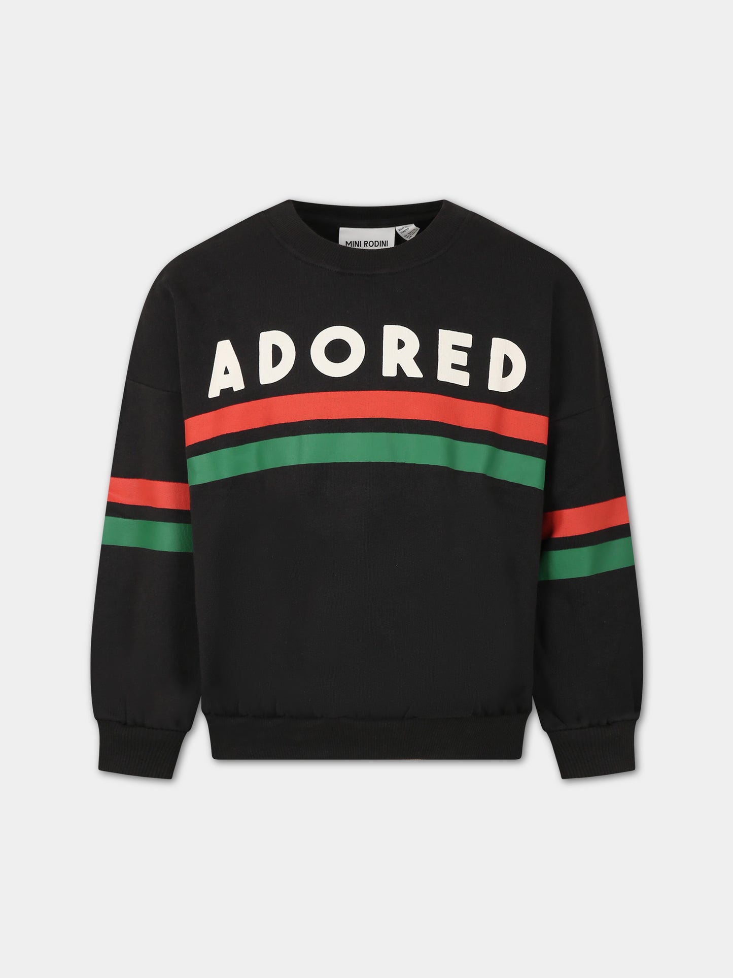 Felpa nera per bambini con scritta,Mini Rodini,2412011999