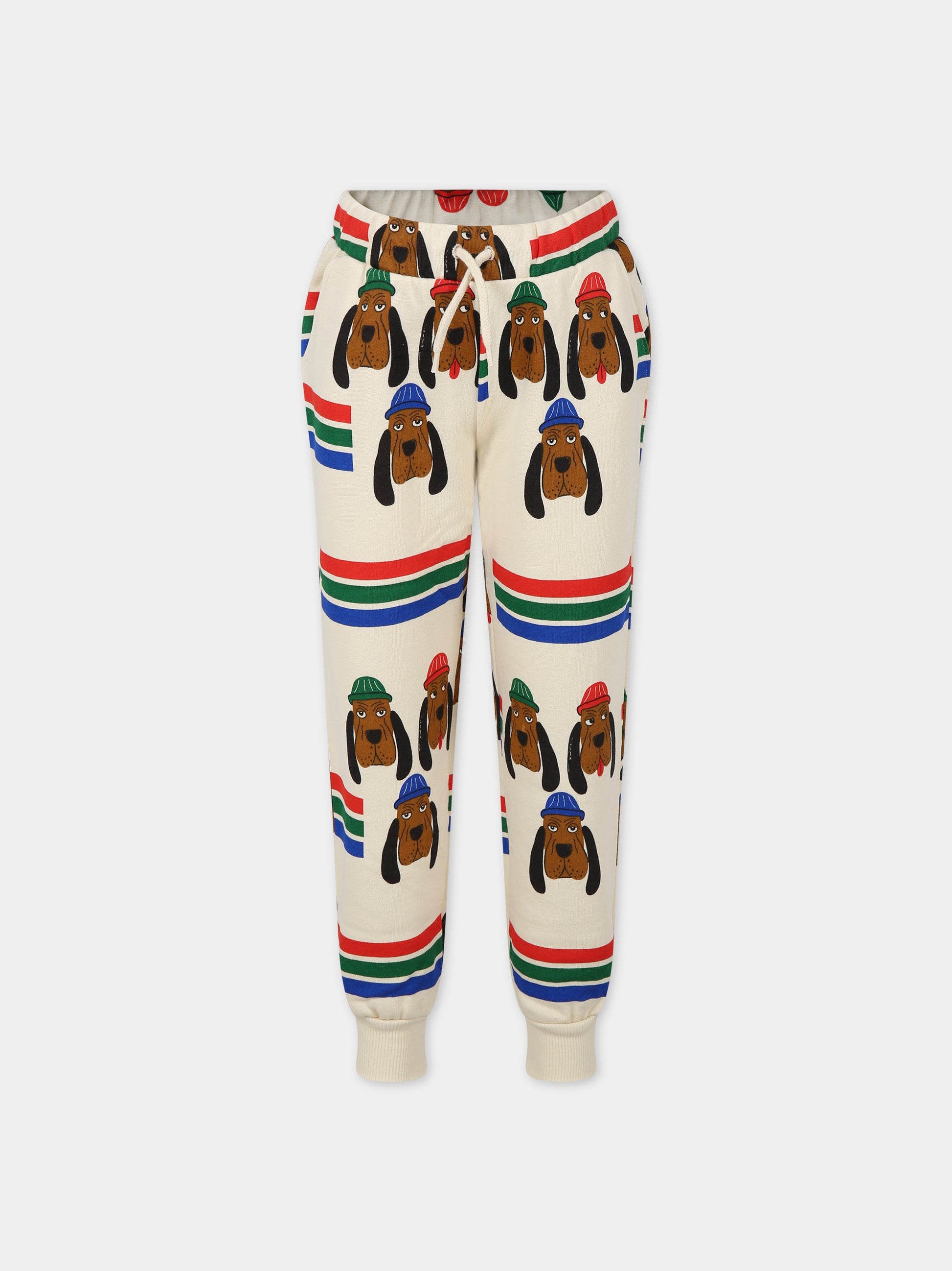 Pantaloni avorio per bambini con cani,Mini Rodini,2413011500