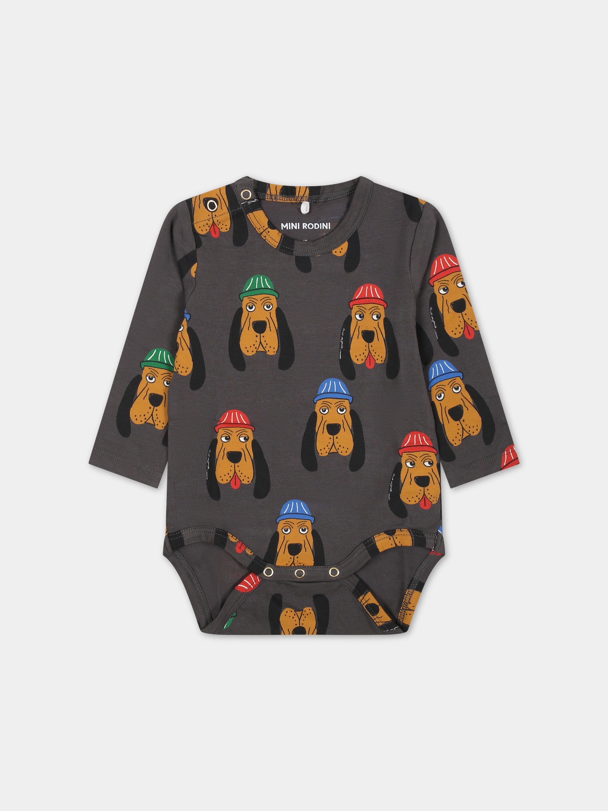 Body grigio per neonati con cani,Mini Rodini,2414010397