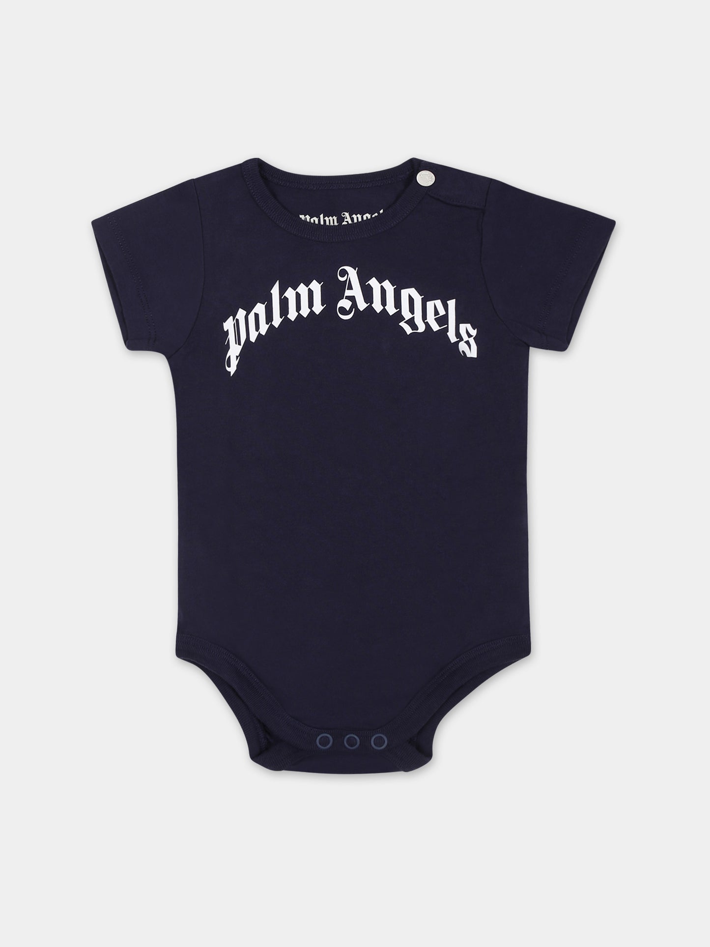 Set blu per neonati con logo e orso,Palm Angels,PB2X009F23JER0014601