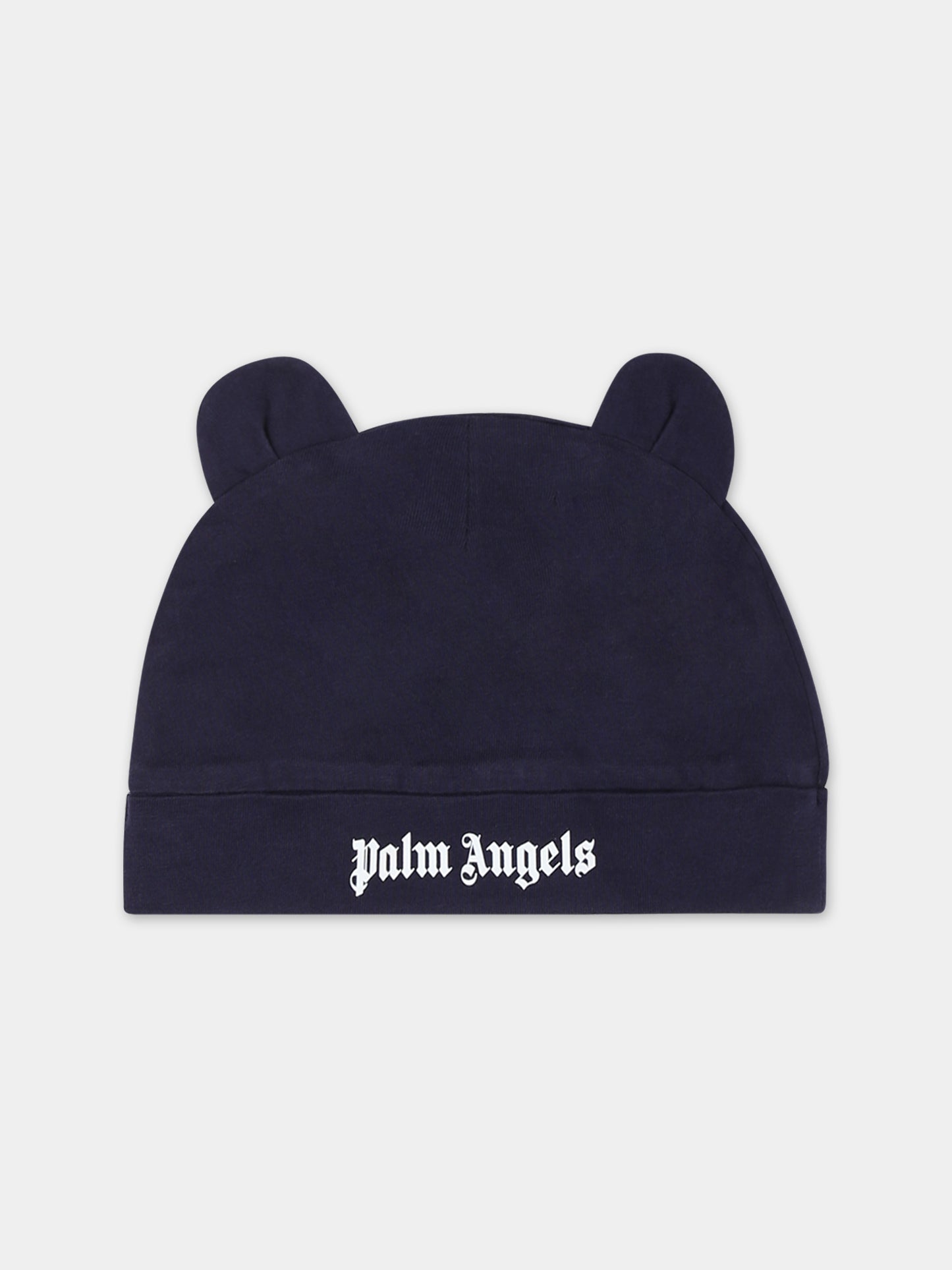 Set blu per neonati con logo e orso,Palm Angels,PB2X009F23JER0014601