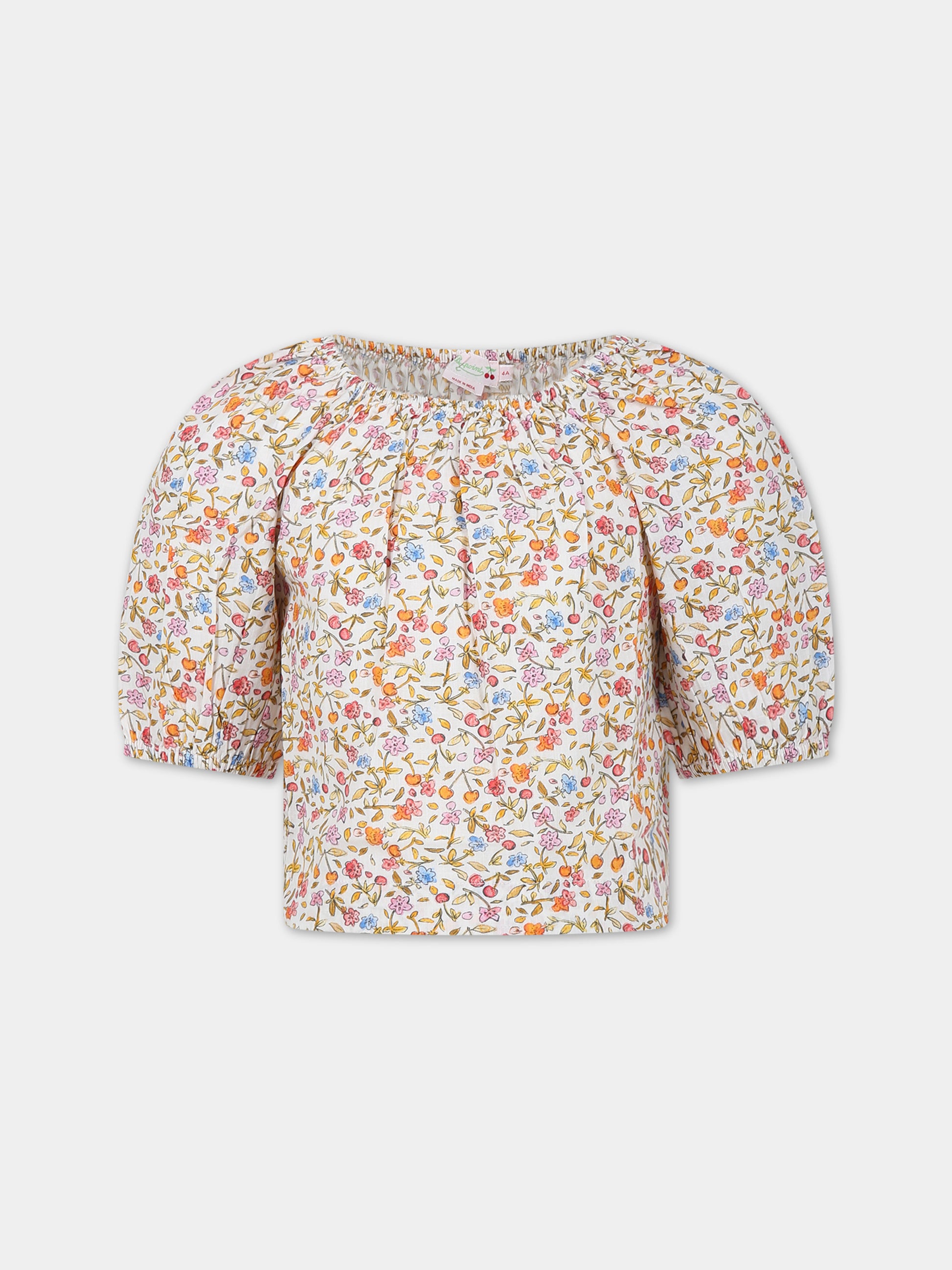 Top multicolor per bambina con stampa floreale all-over,Bonpoint,C04GBLW00002 535C