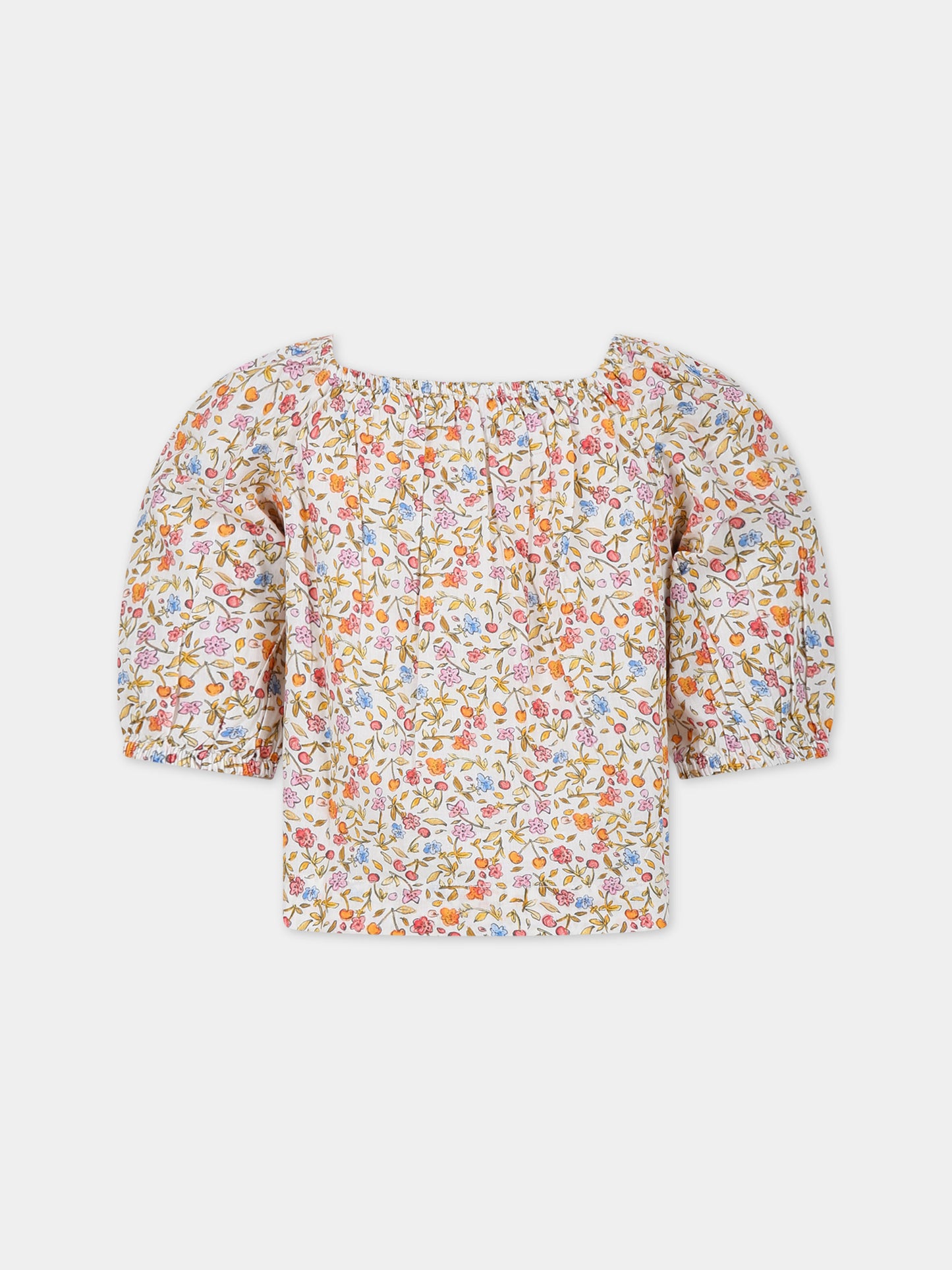 Top multicolor per bambina con stampa floreale all-over,Bonpoint,C04GBLW00002 535C