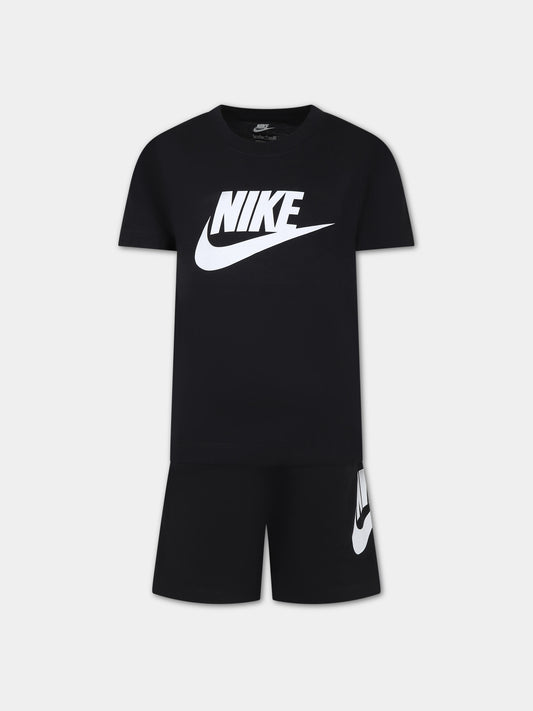 Completo nero per bambino con logo,Nike,86L596 023