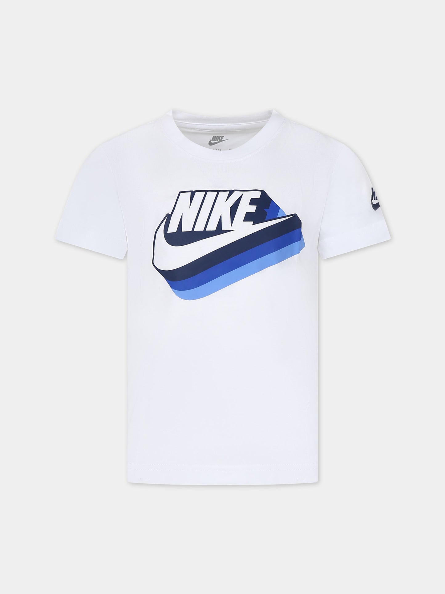 T-shirt bianca per bambino con logo,Nike,86L925 001