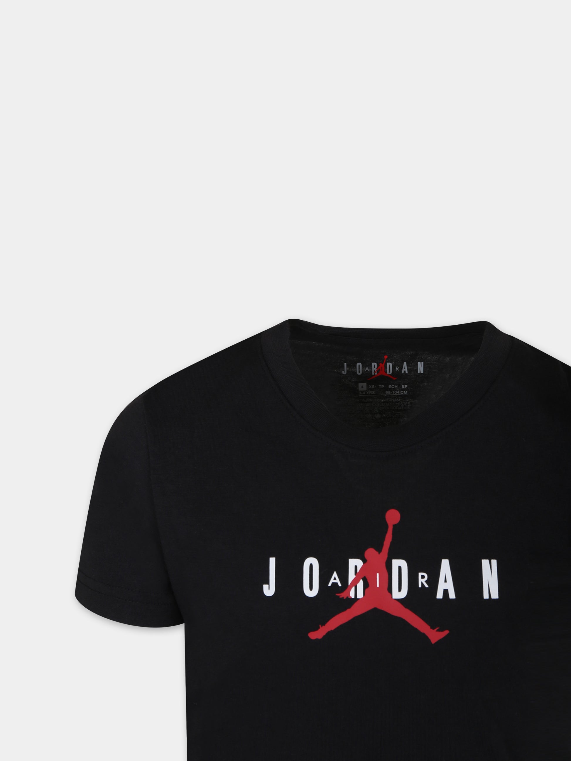 T-shirt nera per bambino con iconico Jumpman,Jordan,85B922 023