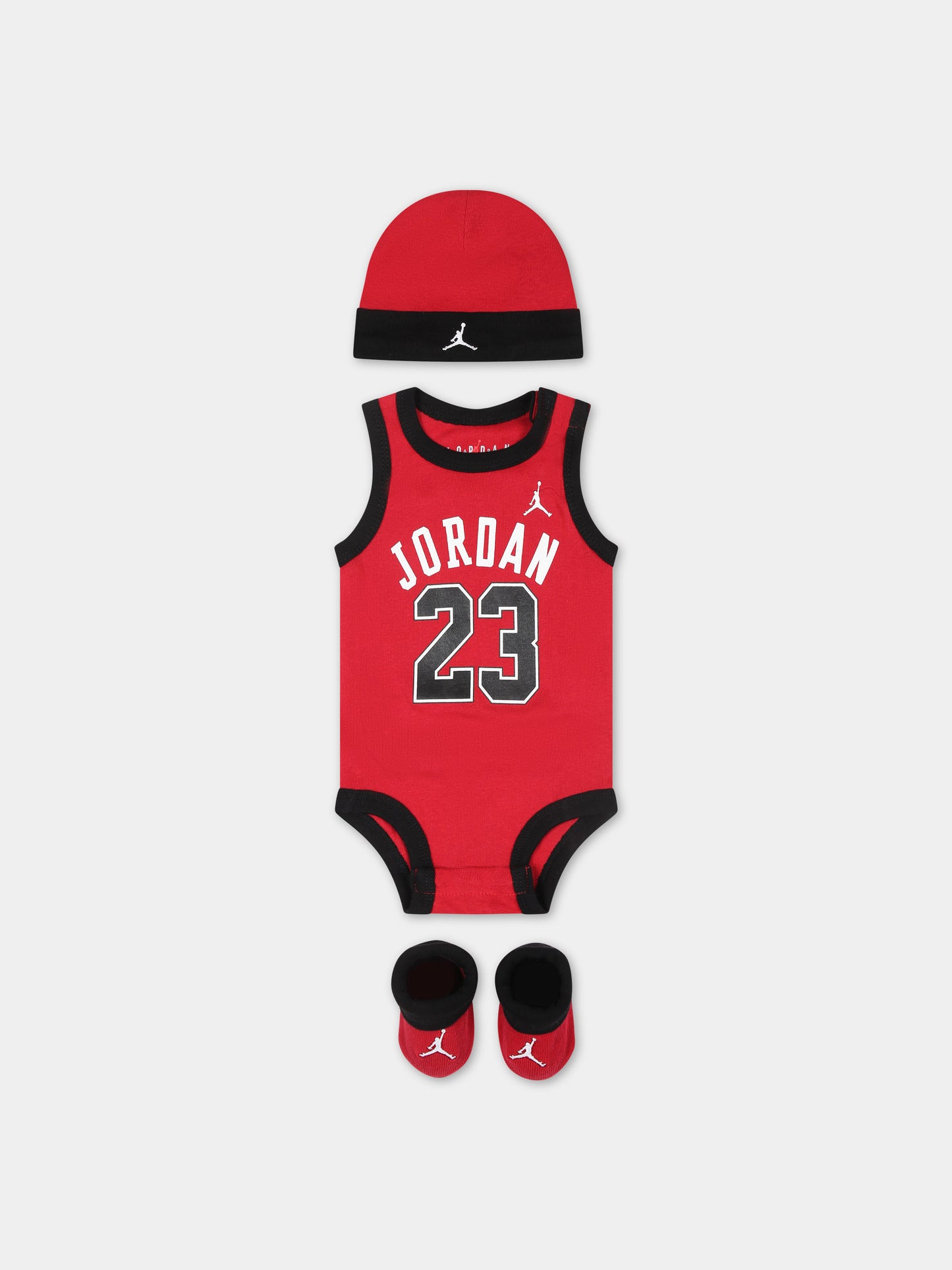 Set rosso per neonato con iconico Jumpman e logo,Jordan,LJ0208 R78
