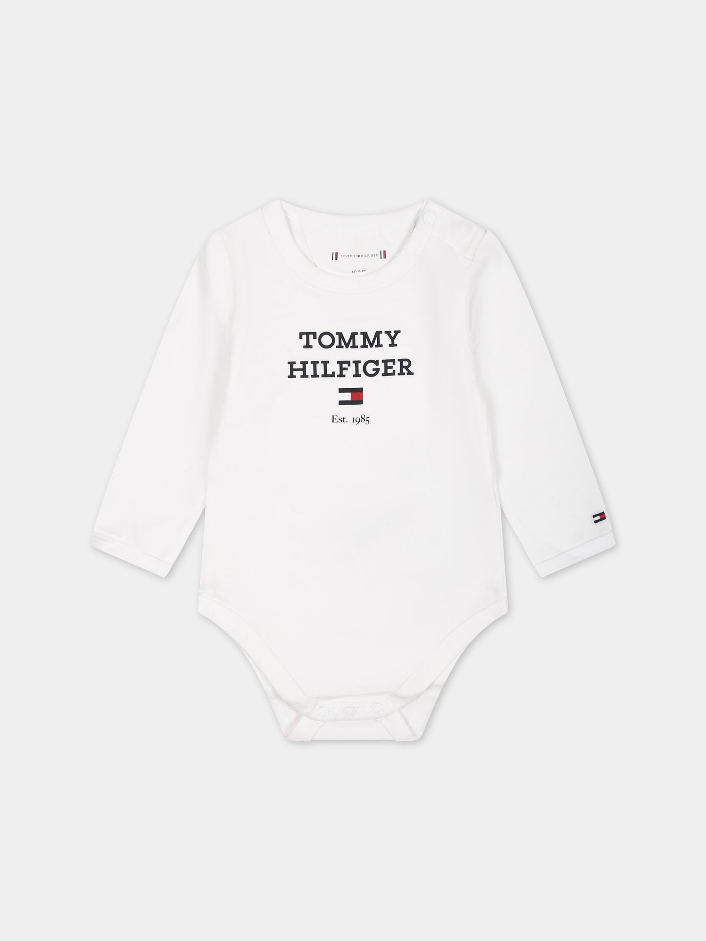 Body bianco per neonati con logo,Tommy Hilfiger Junior,23FMTHKN0KN01773J YBR