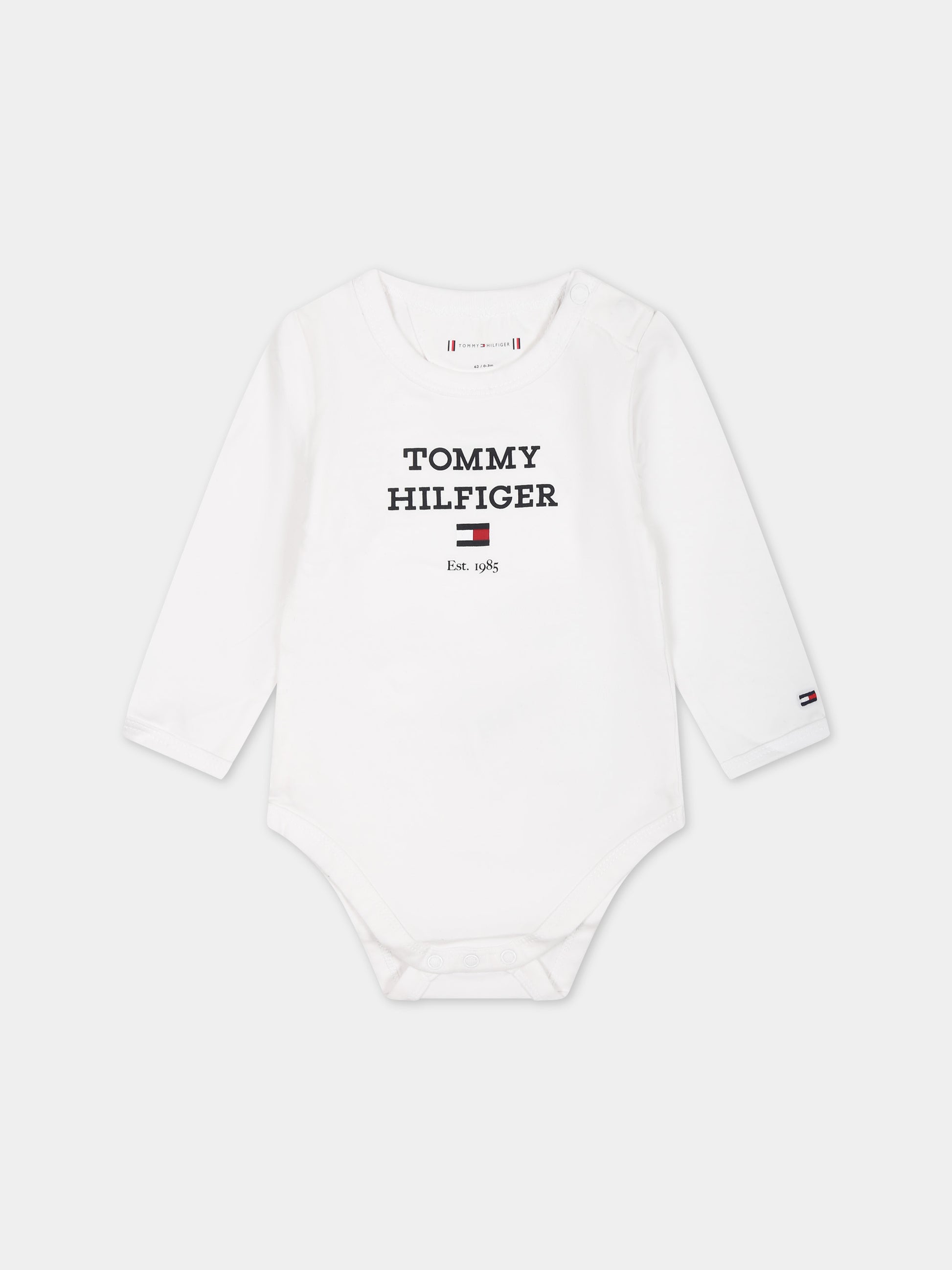 Body bianco per neonati con logo,Tommy Hilfiger Junior,23FMTHKN0KN01773J YBR