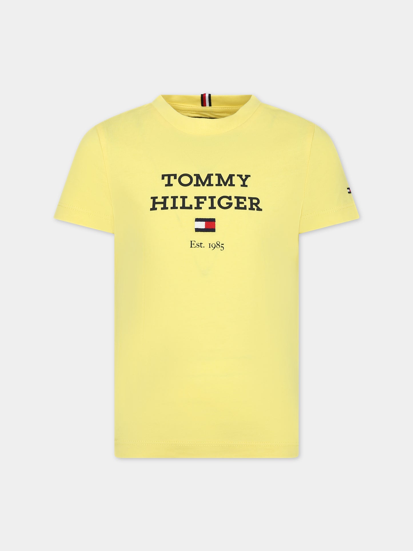 T-shirt gialla per bambino con logo,Tommy Hilfiger Junior,23FMTHKB0KB08671J ZHL
