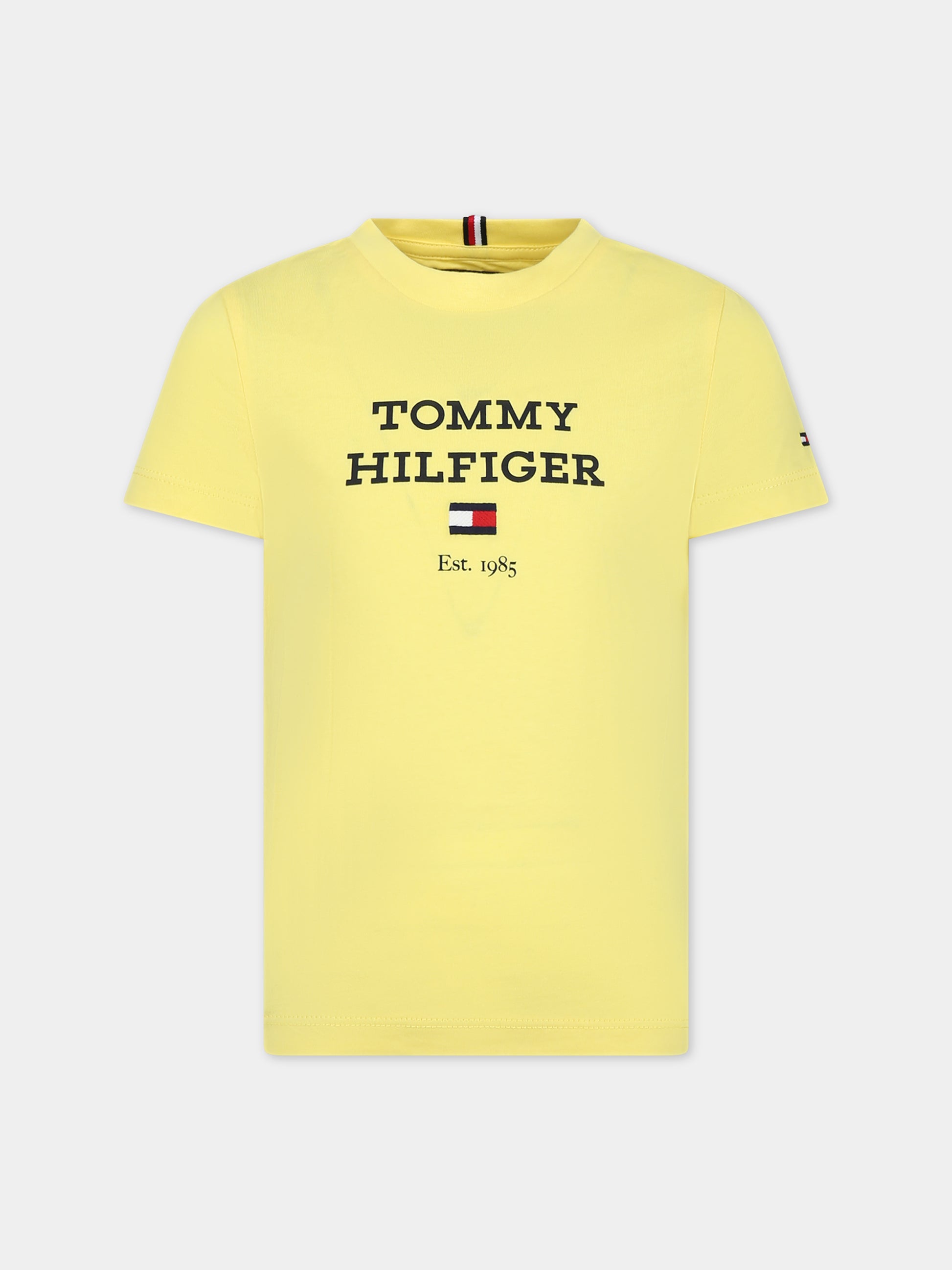 T-shirt gialla per bambino con logo,Tommy Hilfiger Junior,23FMTHKB0KB08671J ZHL