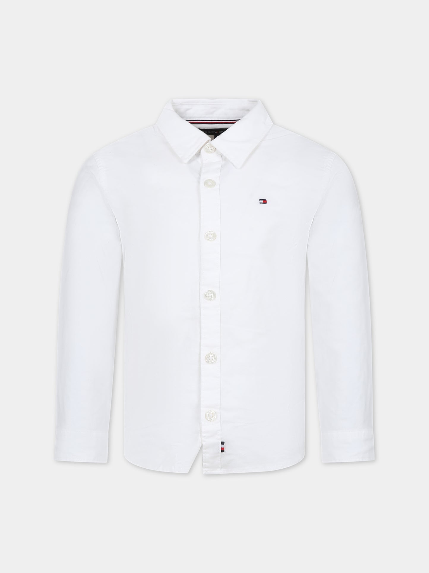 Camicia bianca per bambino con logo,Tommy Hilfiger Junior,23FMTHKB0KB08728J YBR