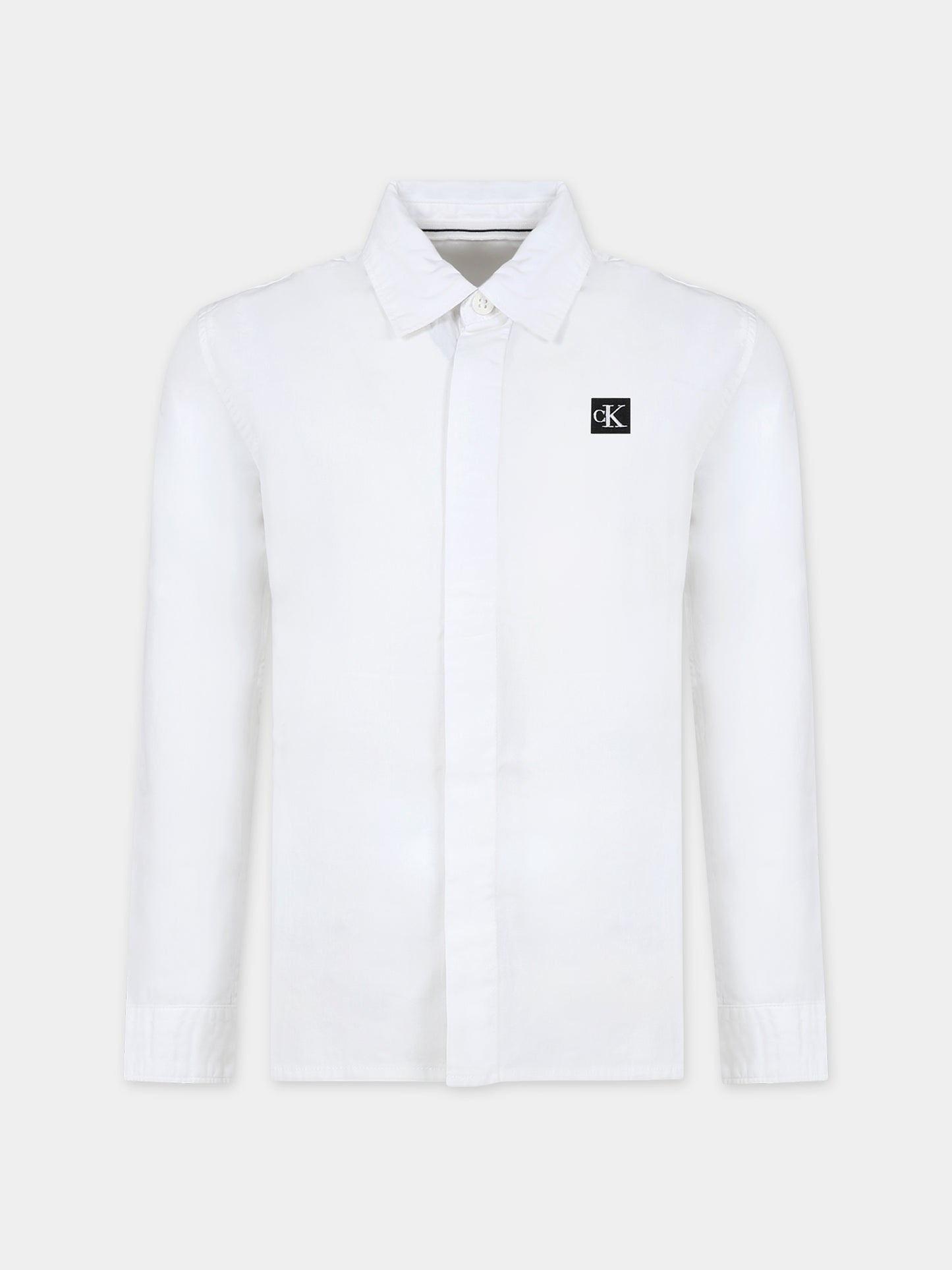Camicia bianca per bambino con logo,Calvin Klein Kids,23FMCKIB0IB01962 YAF