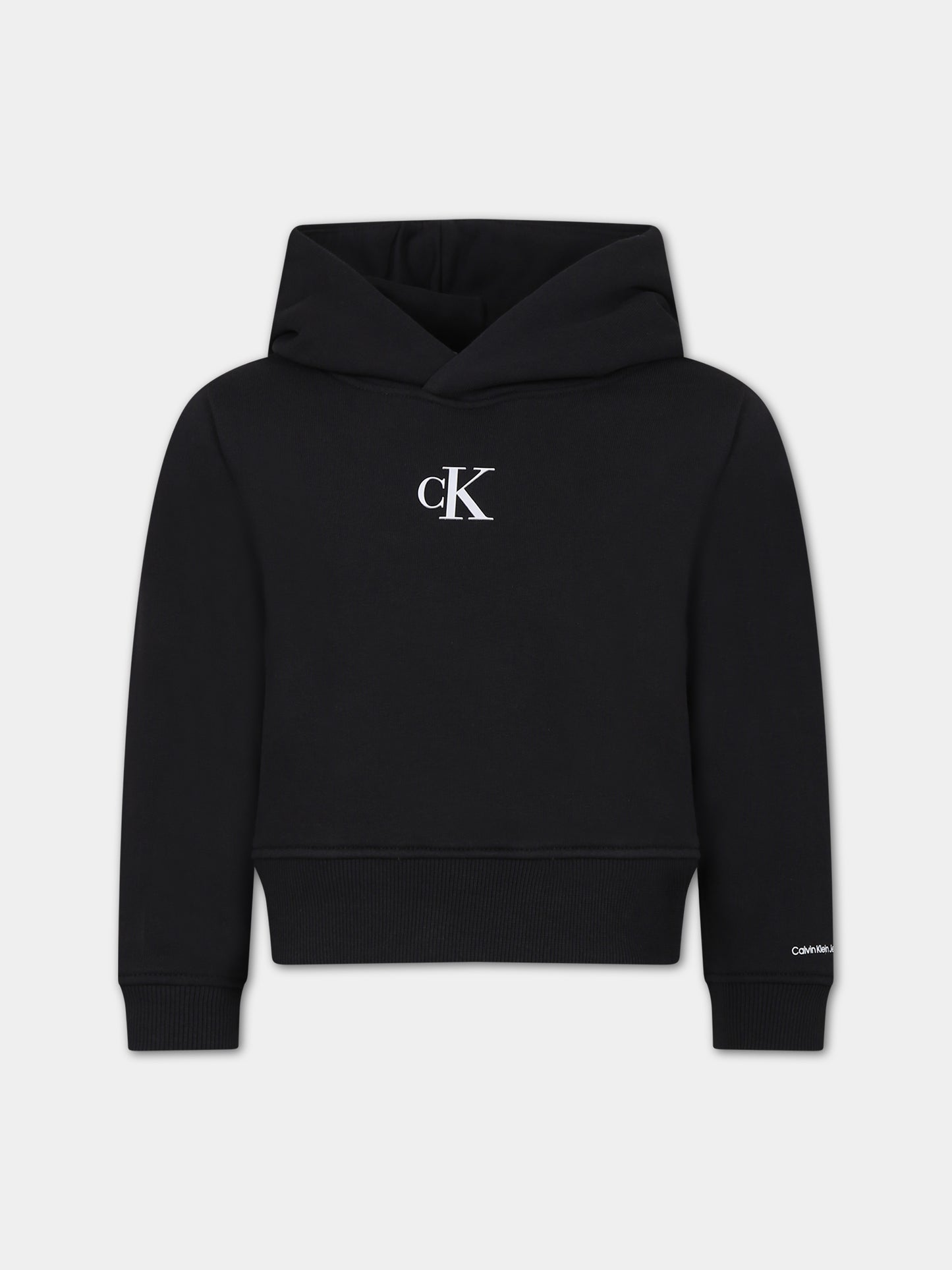 Felpa nera per bambina con logo,Calvin Klein Kids,23FMCKIG0IG02139 BEH
