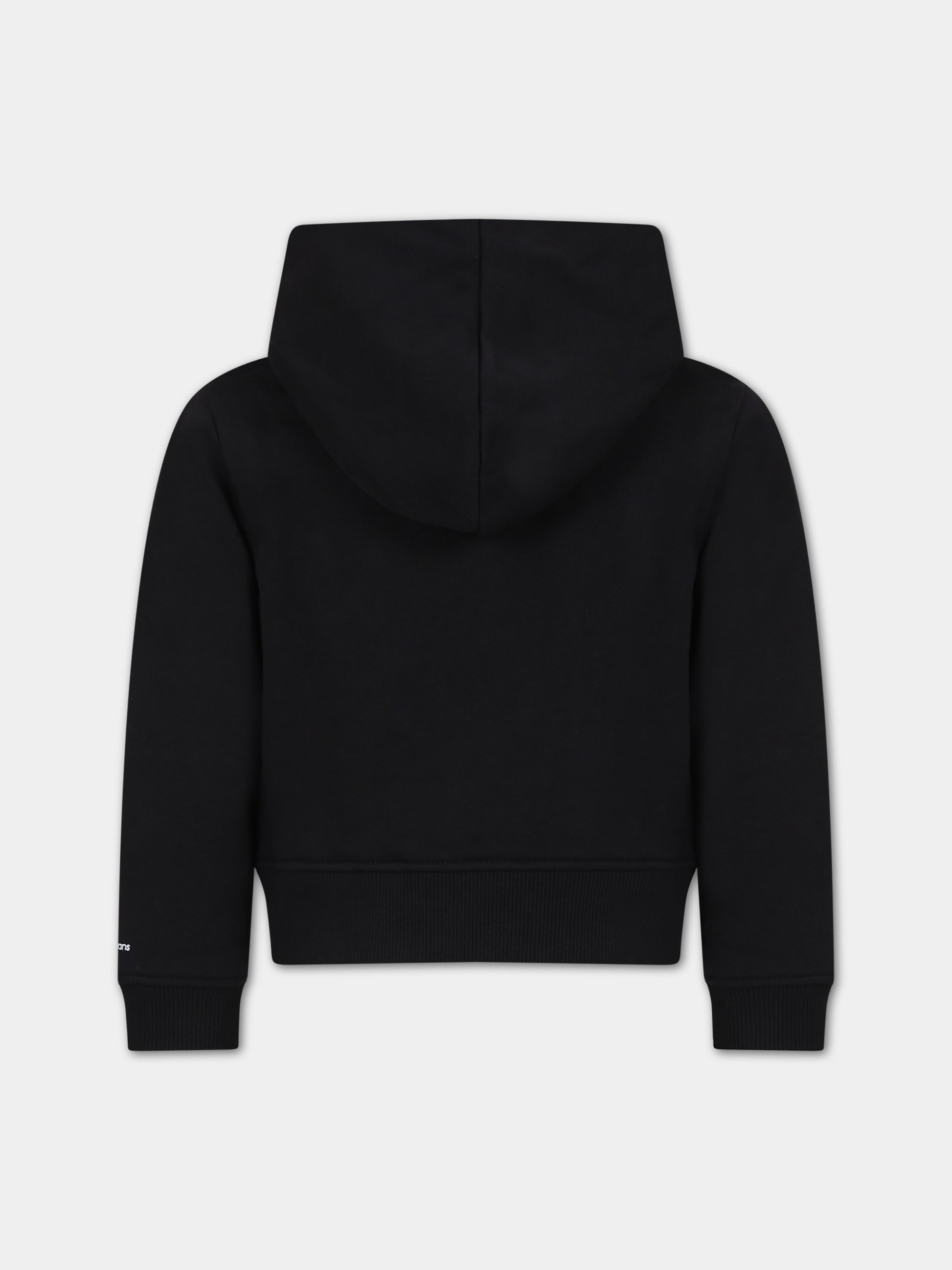 Felpa nera per bambina con logo,Calvin Klein Kids,23FMCKIG0IG02139 BEH