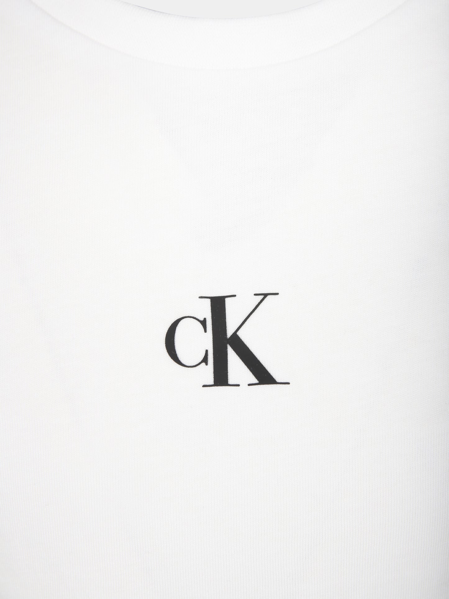 T-shirt bianca per bambina con logo,Calvin Klein Kids,23FMCKIG0IG02136 YAF
