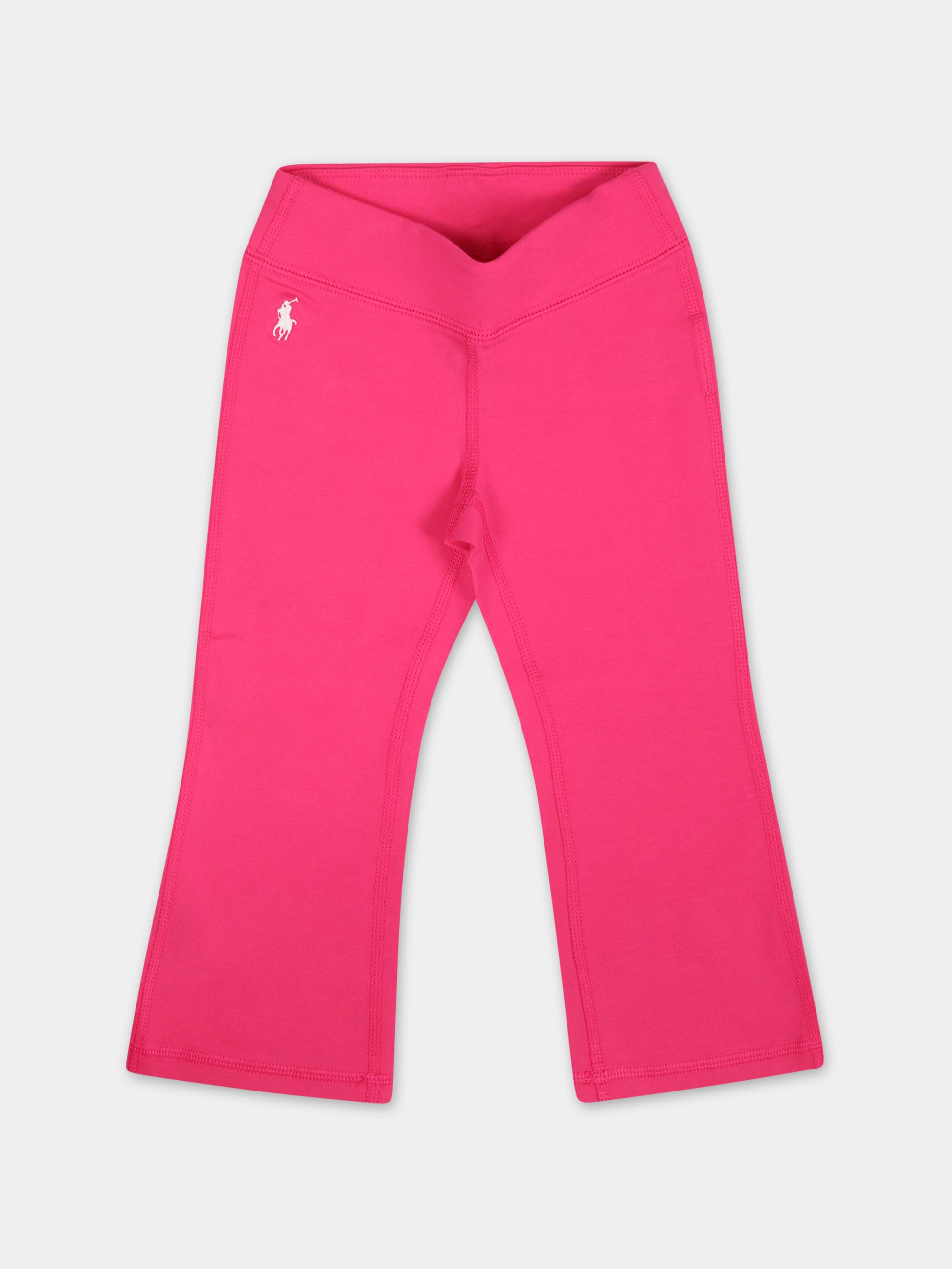 Leggings fucsia per neonata con cavallino,Ralph Lauren Kids,925883002