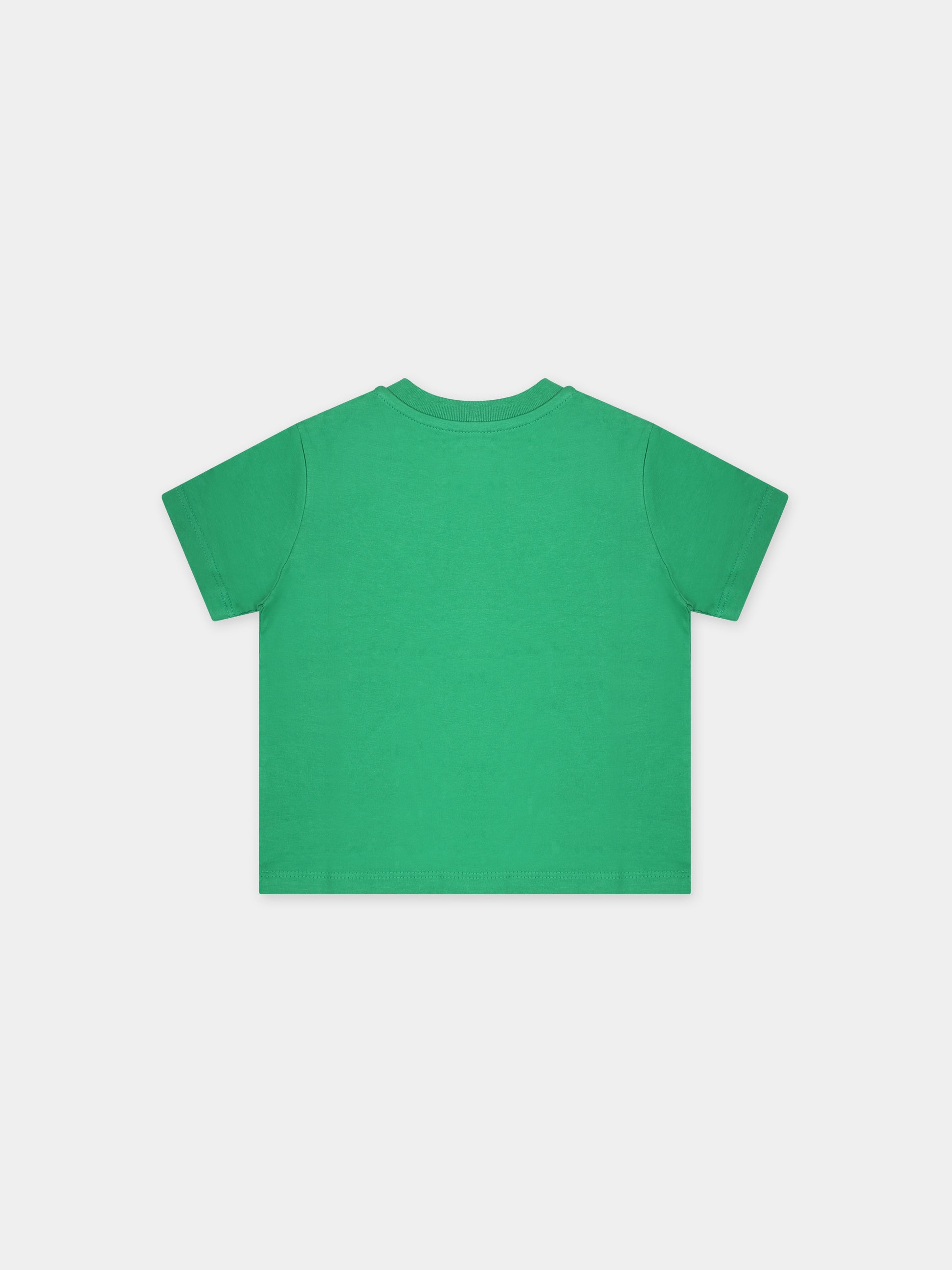 T-shirt verde per neonato con cavallino,Ralph Lauren Kids,832904116