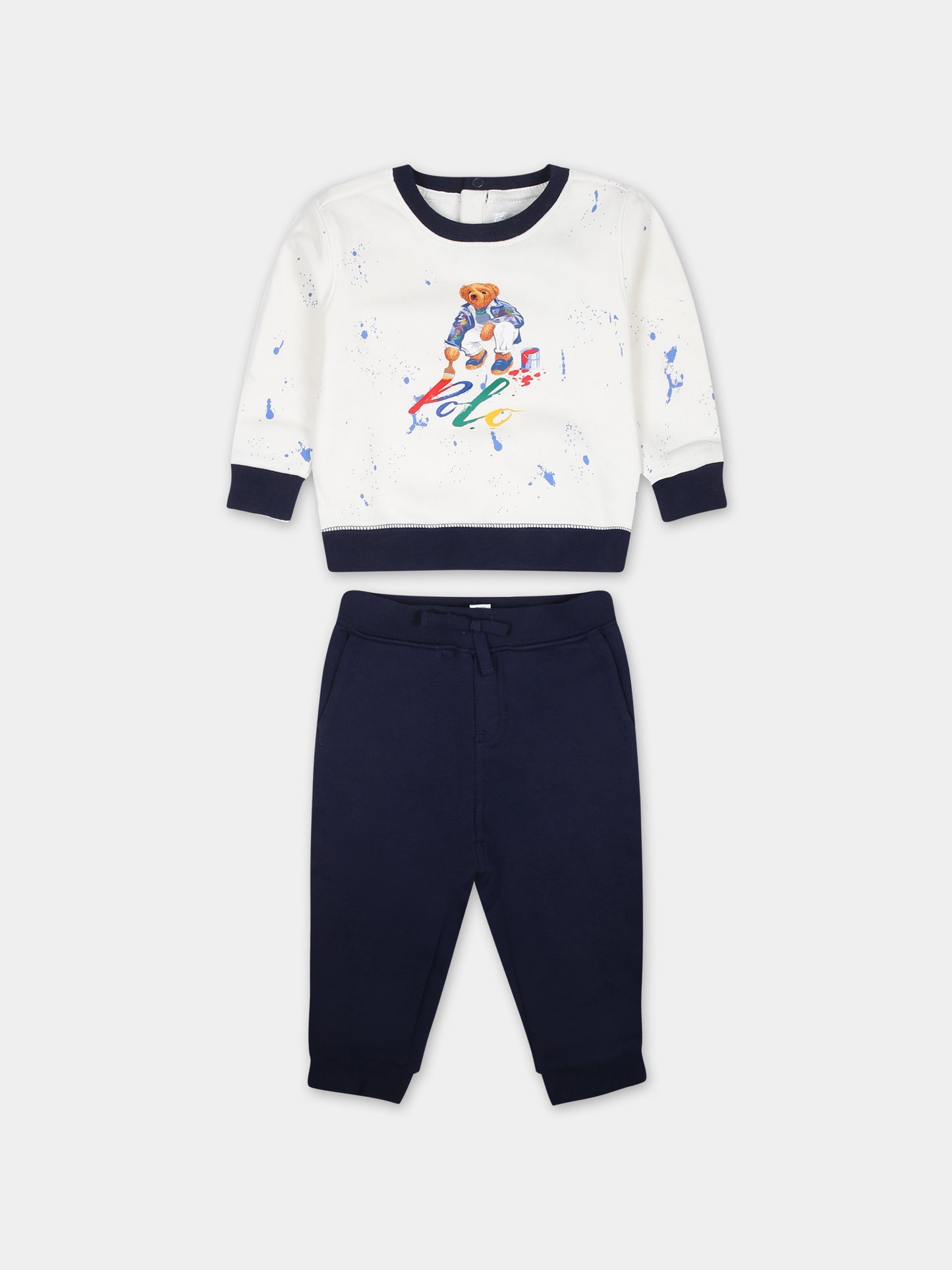 Completo blu per neonato con Polo Bear,Ralph Lauren Kids,926956001