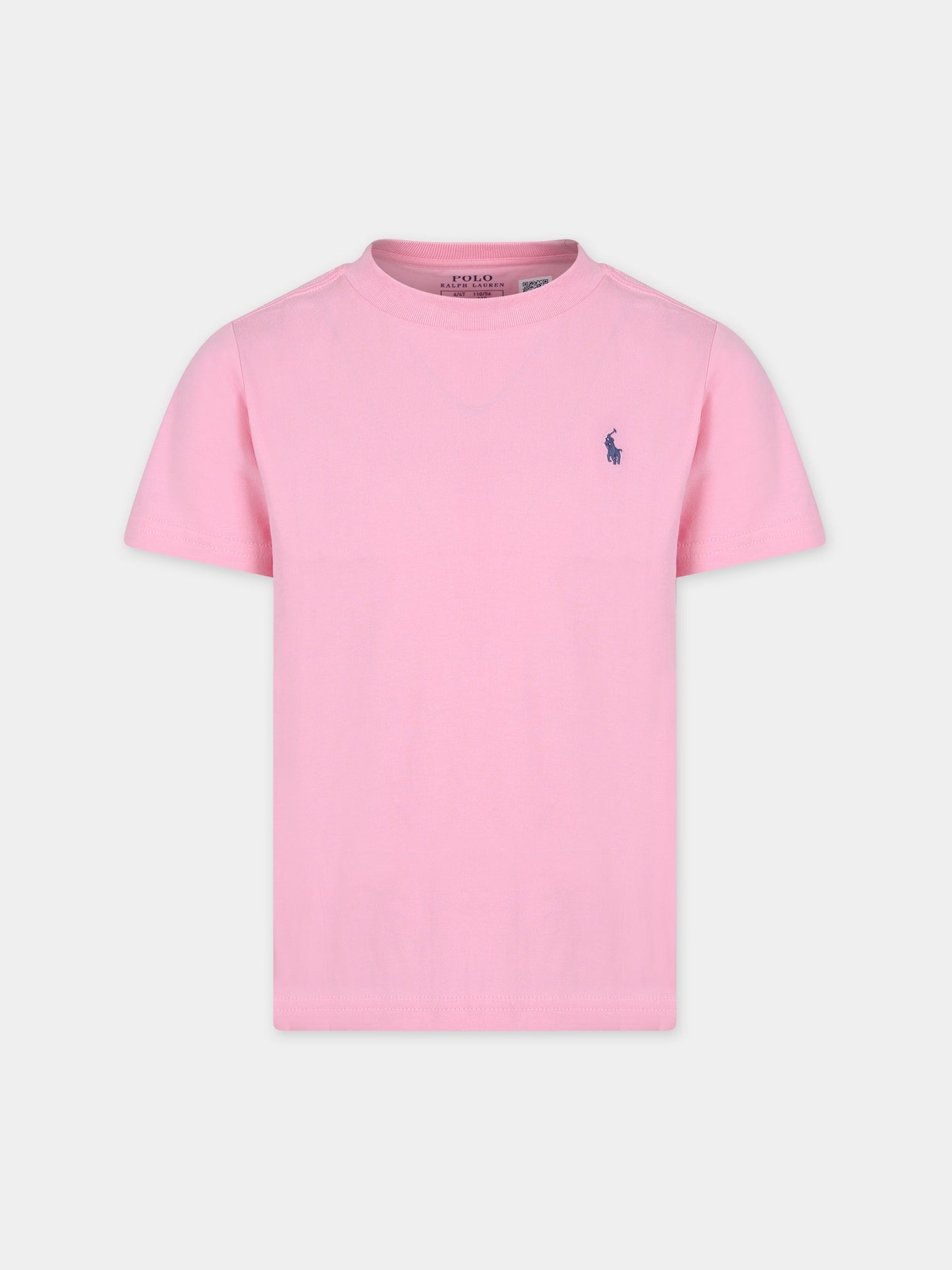 T-shirt rosa per bambina con cavallino,Ralph Lauren Kids,832904137