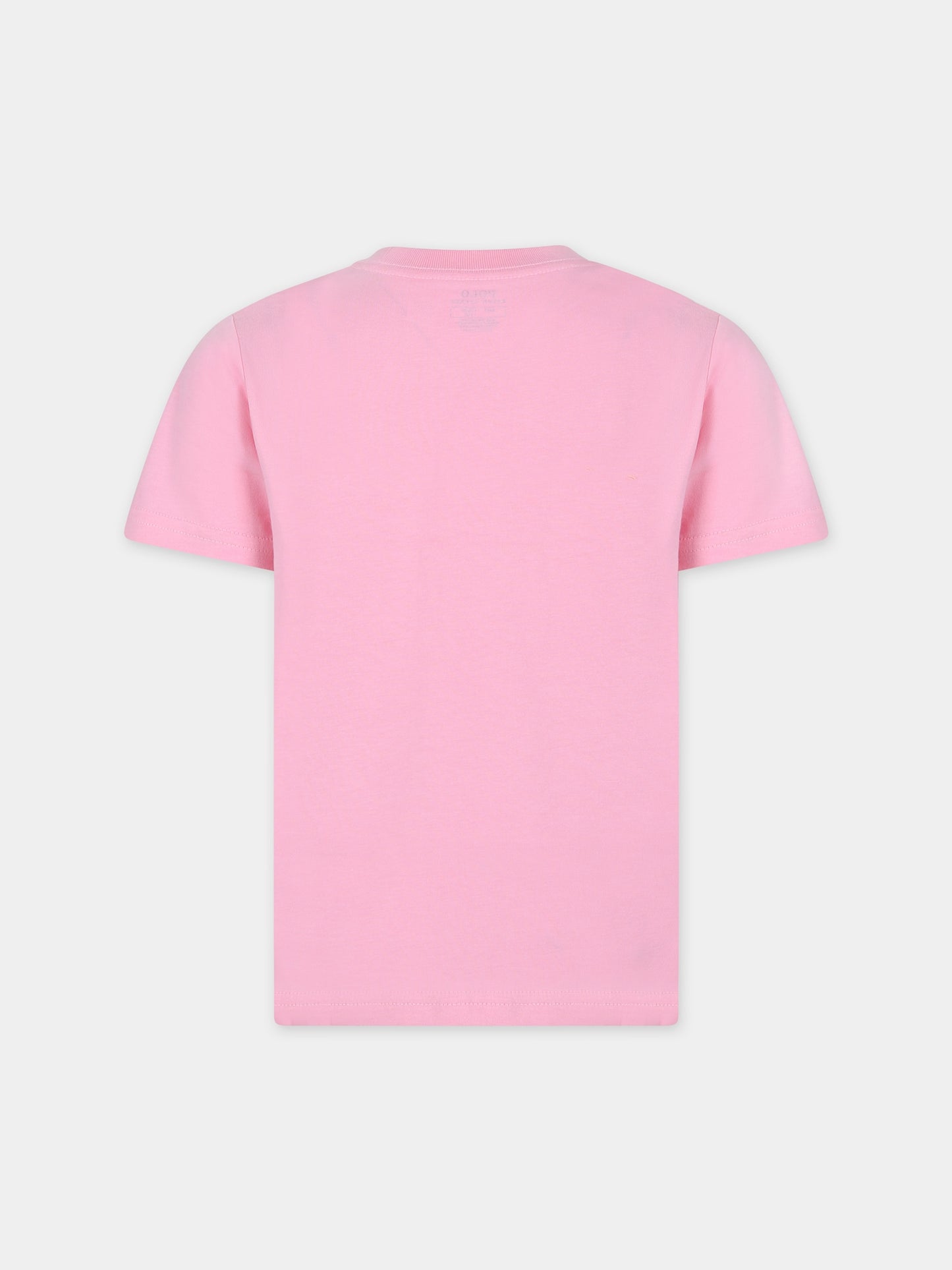 T-shirt rosa per bambina con cavallino,Ralph Lauren Kids,832904137
