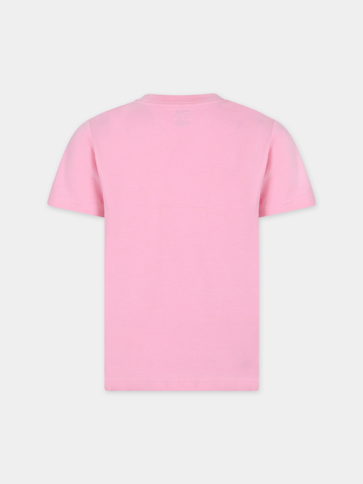 T-shirt rosa per bambina con cavallino,Ralph Lauren Kids,832904137