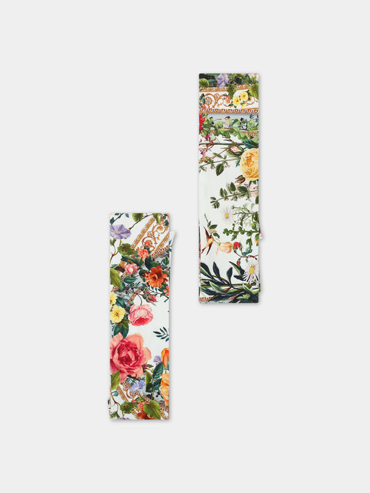 Fasce multicolor per bambina con stampa floreale,Camilla,00024992 RENAROMA