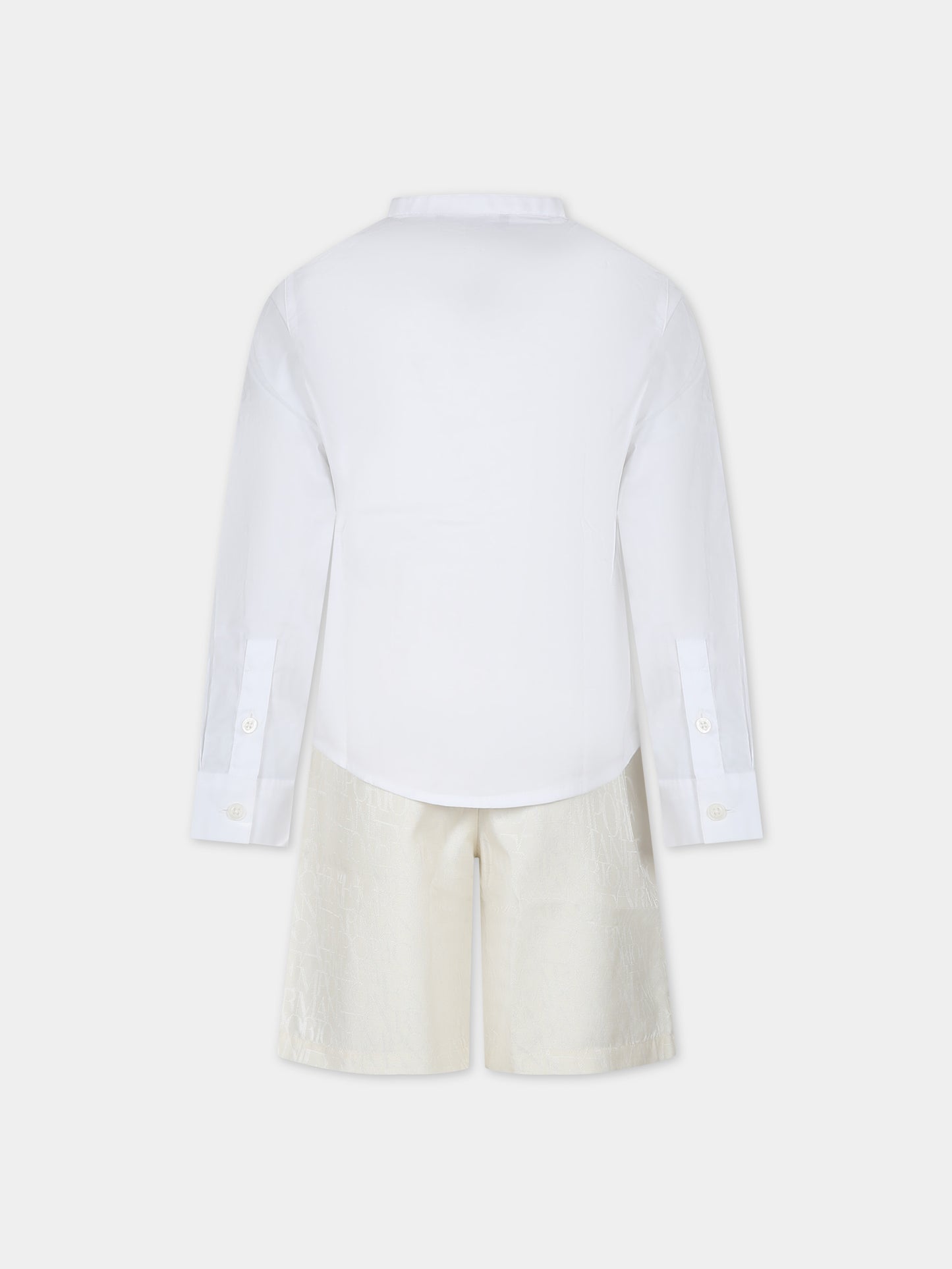 Completo elegante avorio per bambino con logo,Armani Junior,3D4VJ3 4NGDZ F125